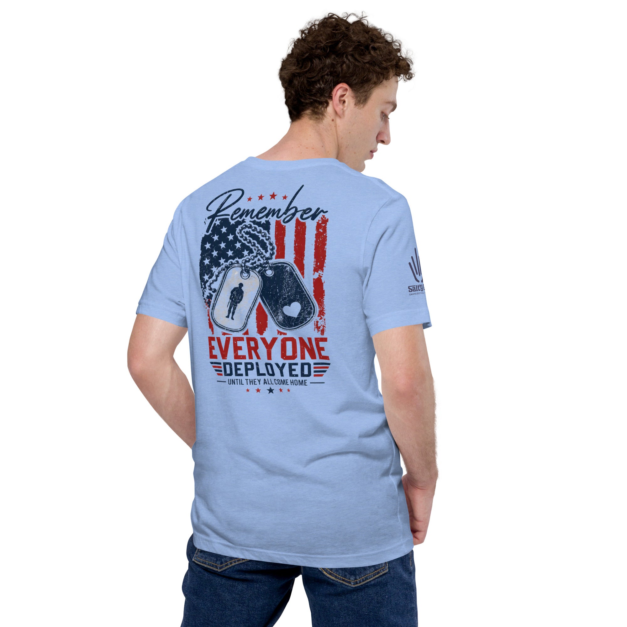 Graphic tee honoring active duty military and deployed troops