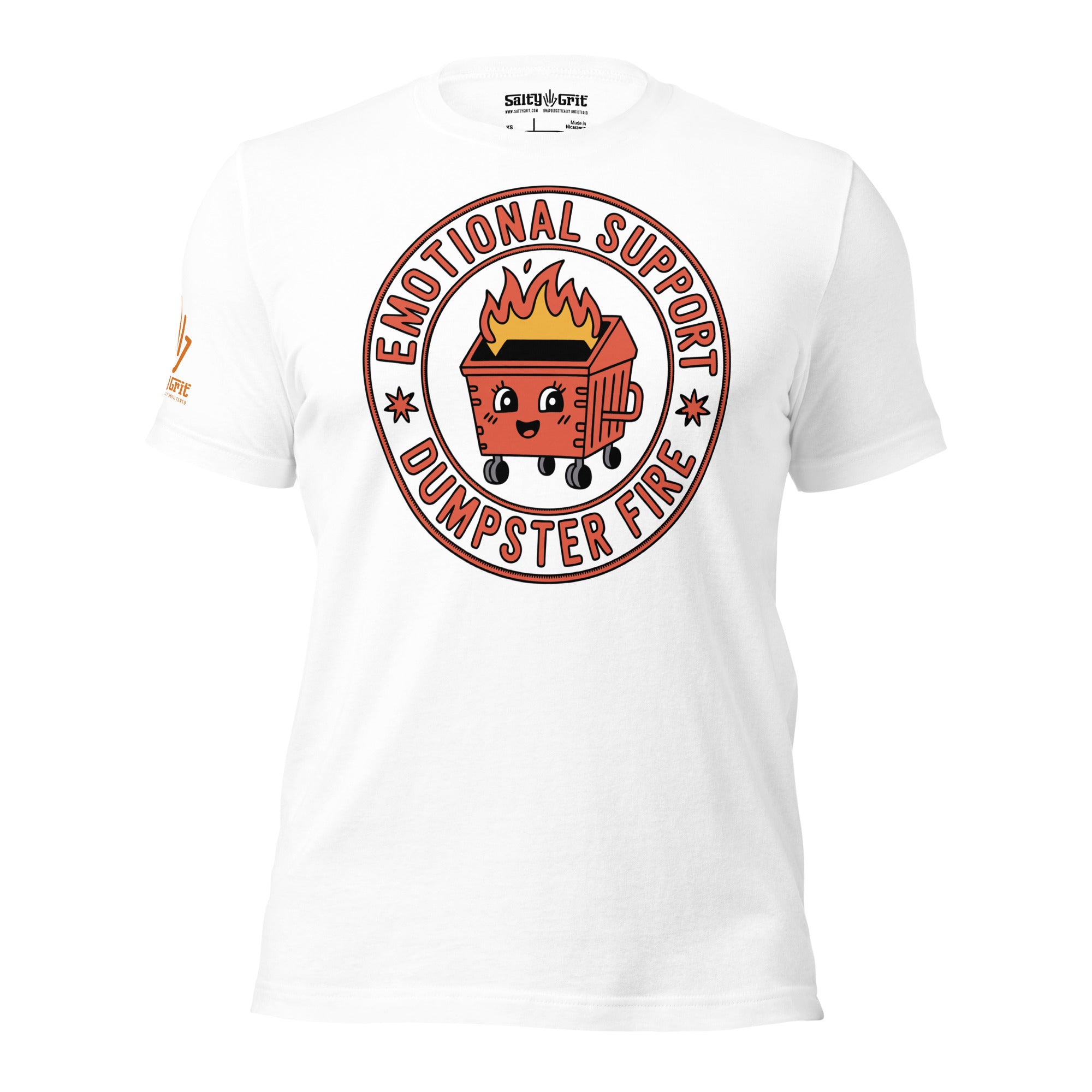 Chaos humor shirt Emotional Support Dumpster Fire funny tee