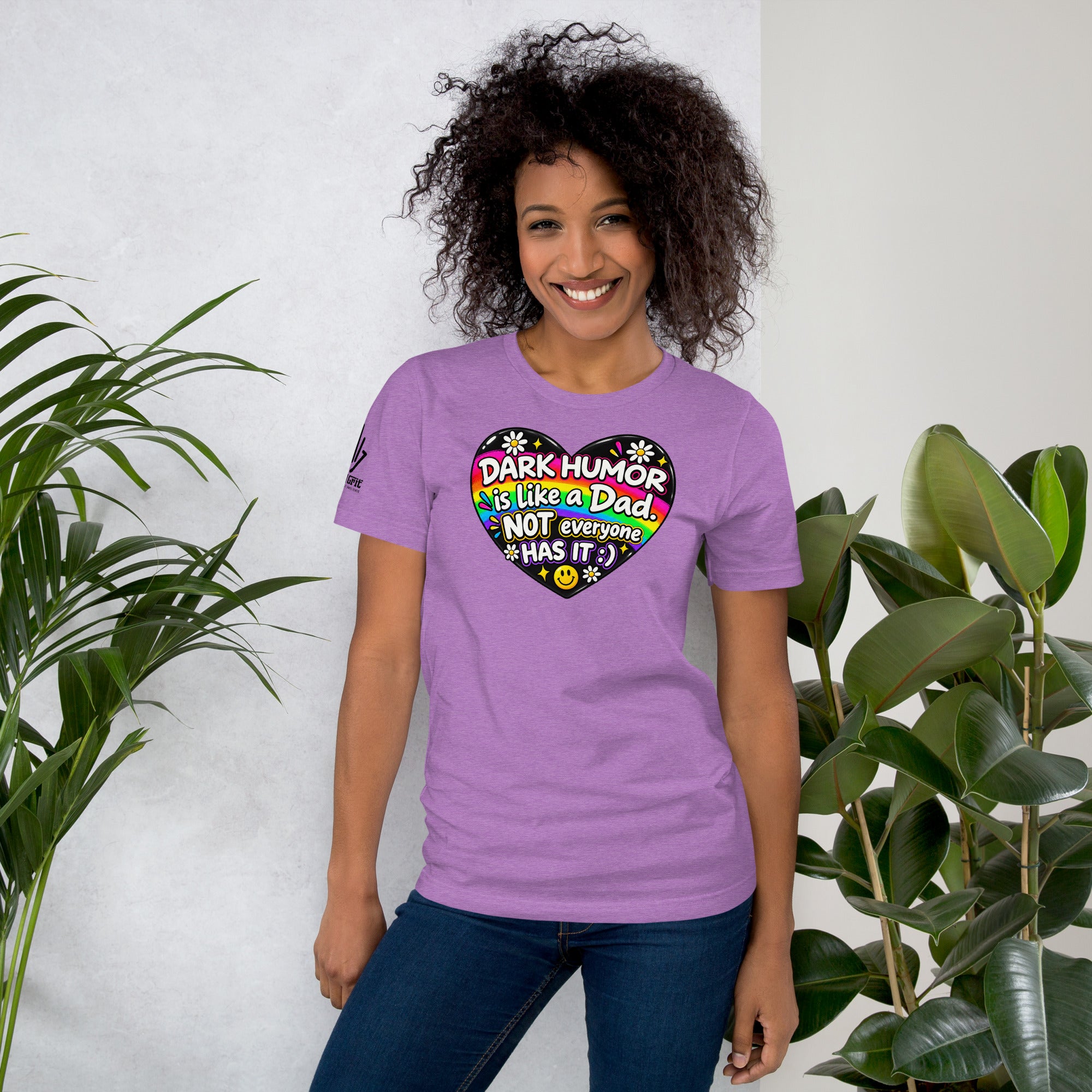 Funny dark humor gift shirt for dads with sarcastic 70s heart artwork