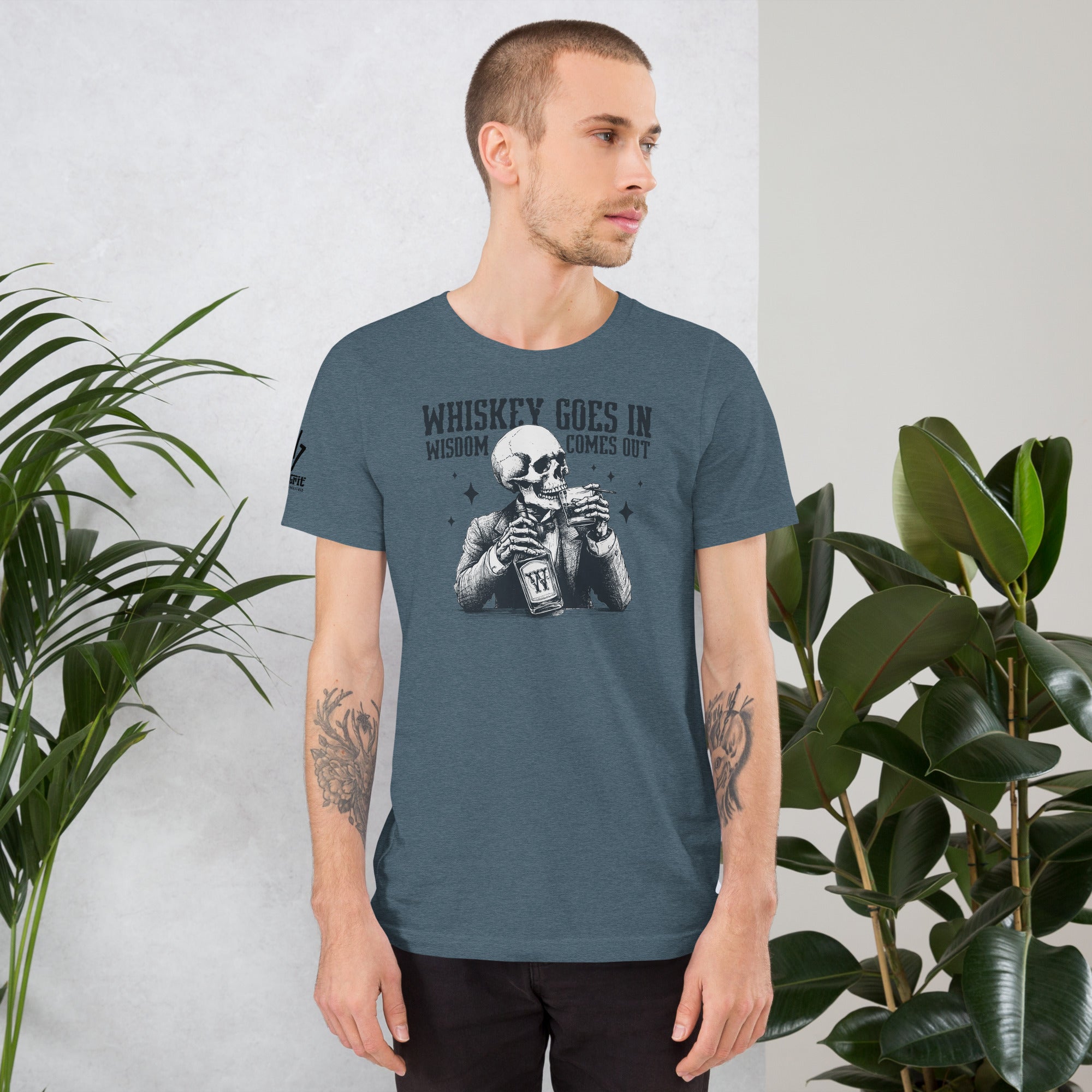 Dark humor whiskey shirt featuring funny drinking quote