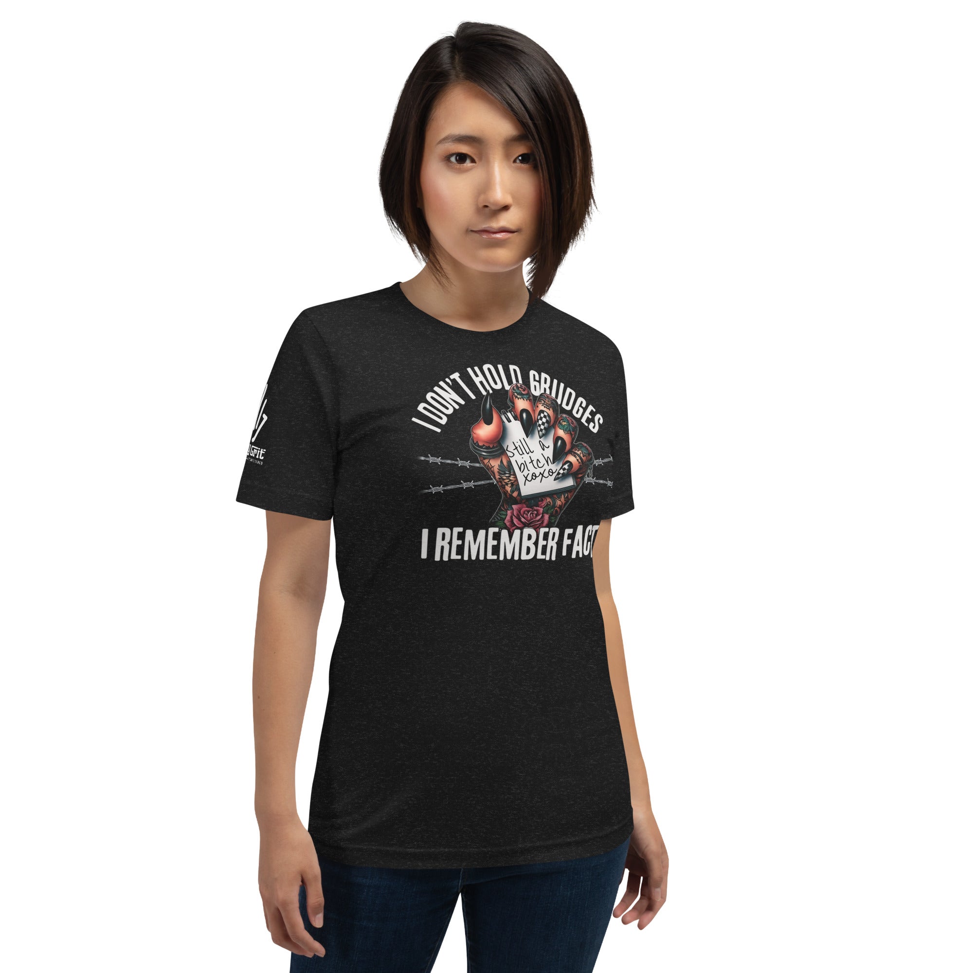 Dark humor women’s gothic tee about remembering facts