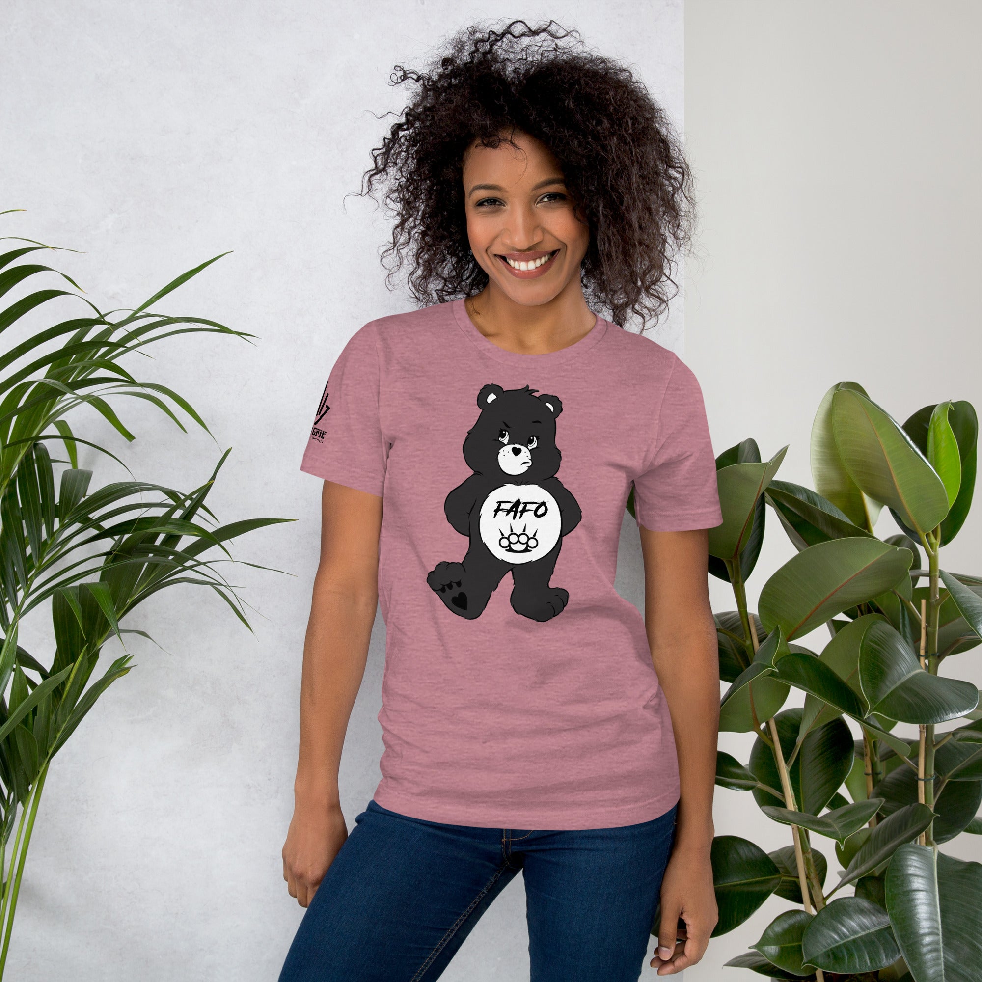 funny gifts for women fafo bear on a mauve shirt