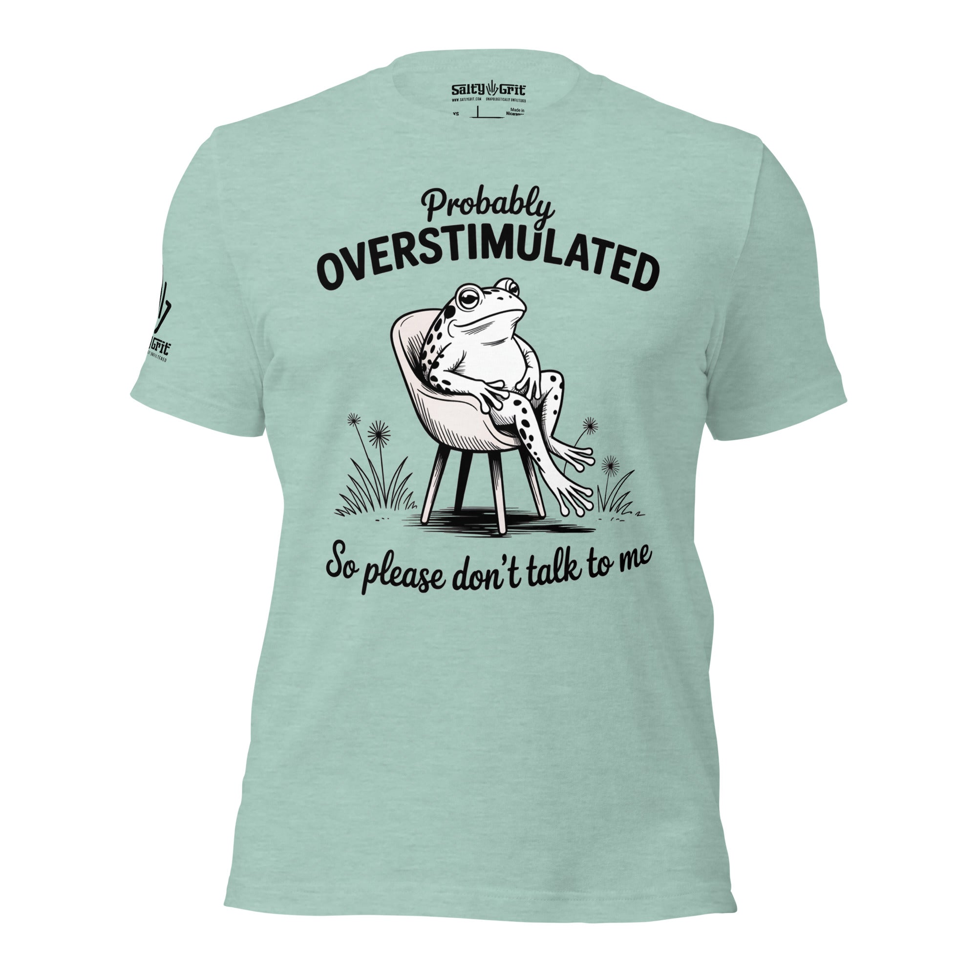 Frog sitting in chair funny sarcastic t-shirt design