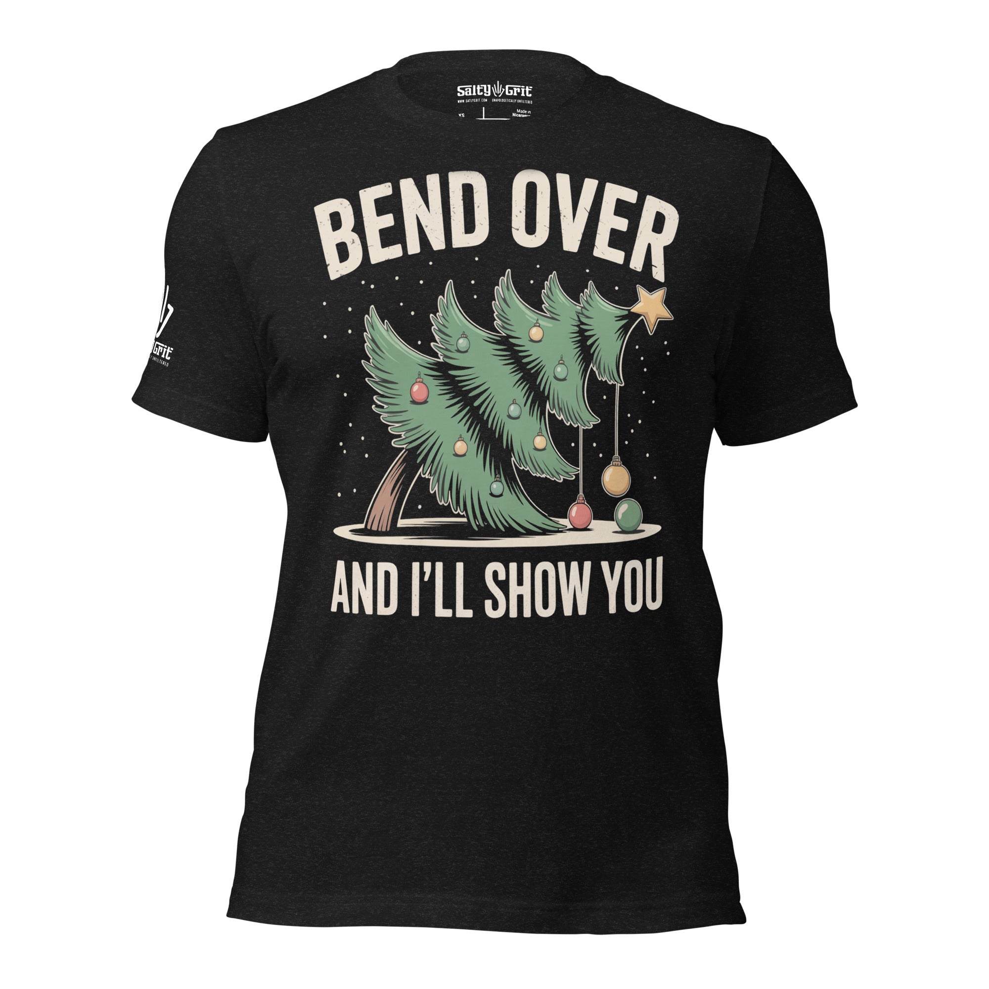 Funny Christmas Vacation inspired shirt with crooked tree and bend over phrase