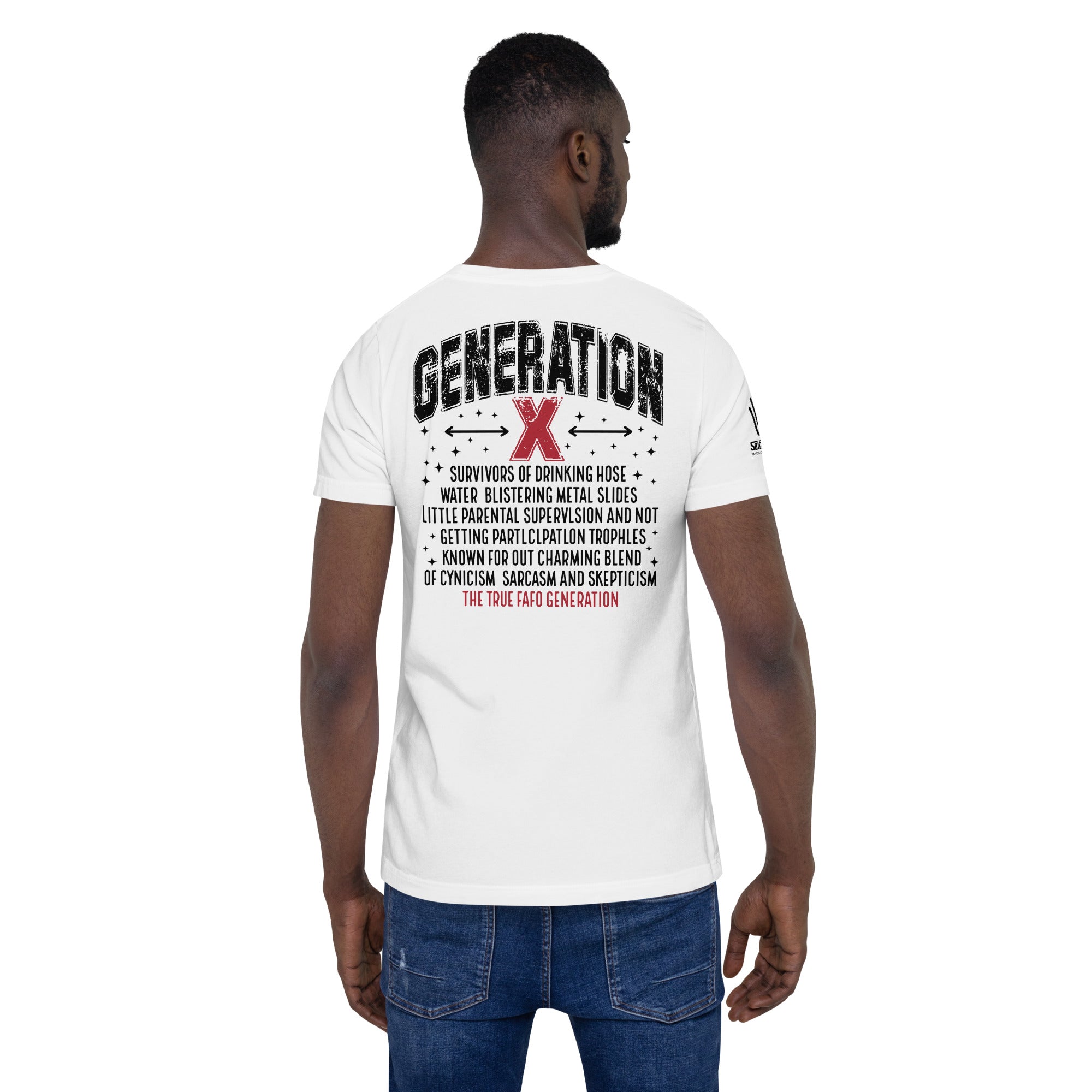 Graphic t-shirt for unapologetic Gen Xers with sarcastic tone