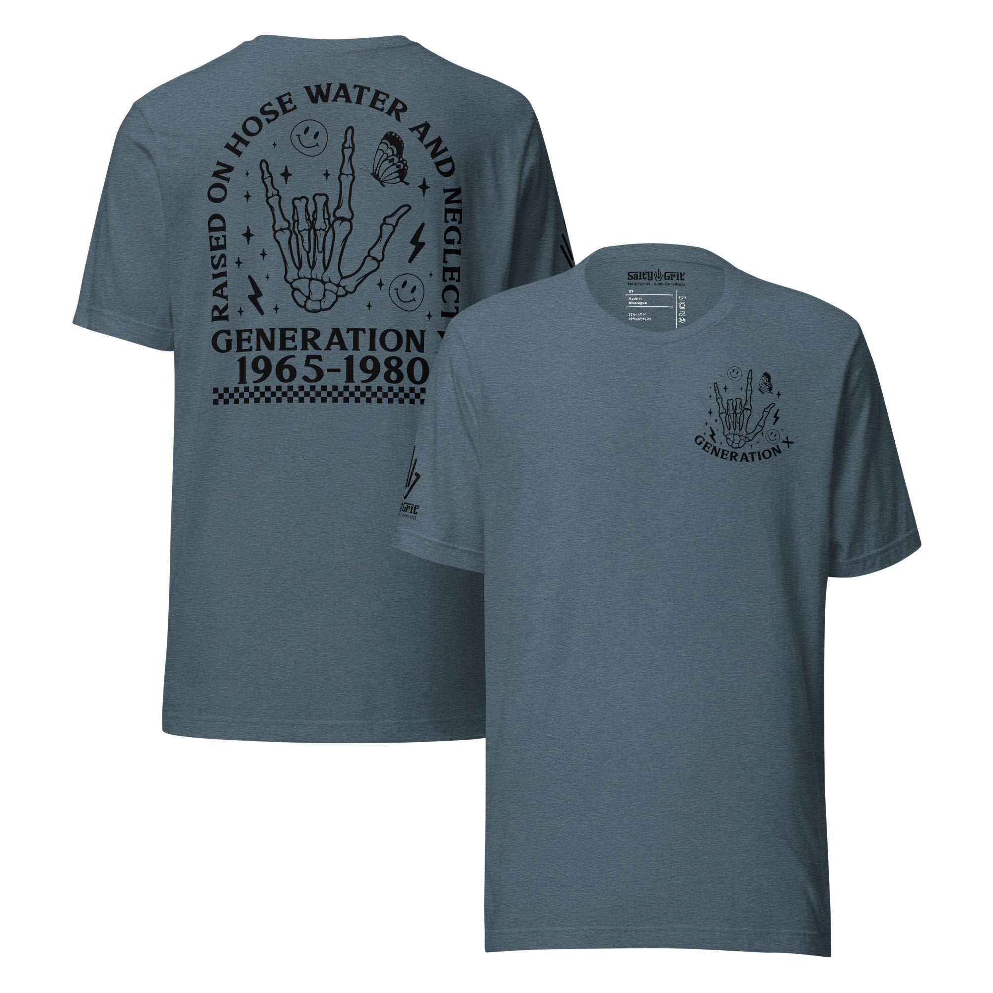 Gen X shirt referencing drinking water from a garden hose