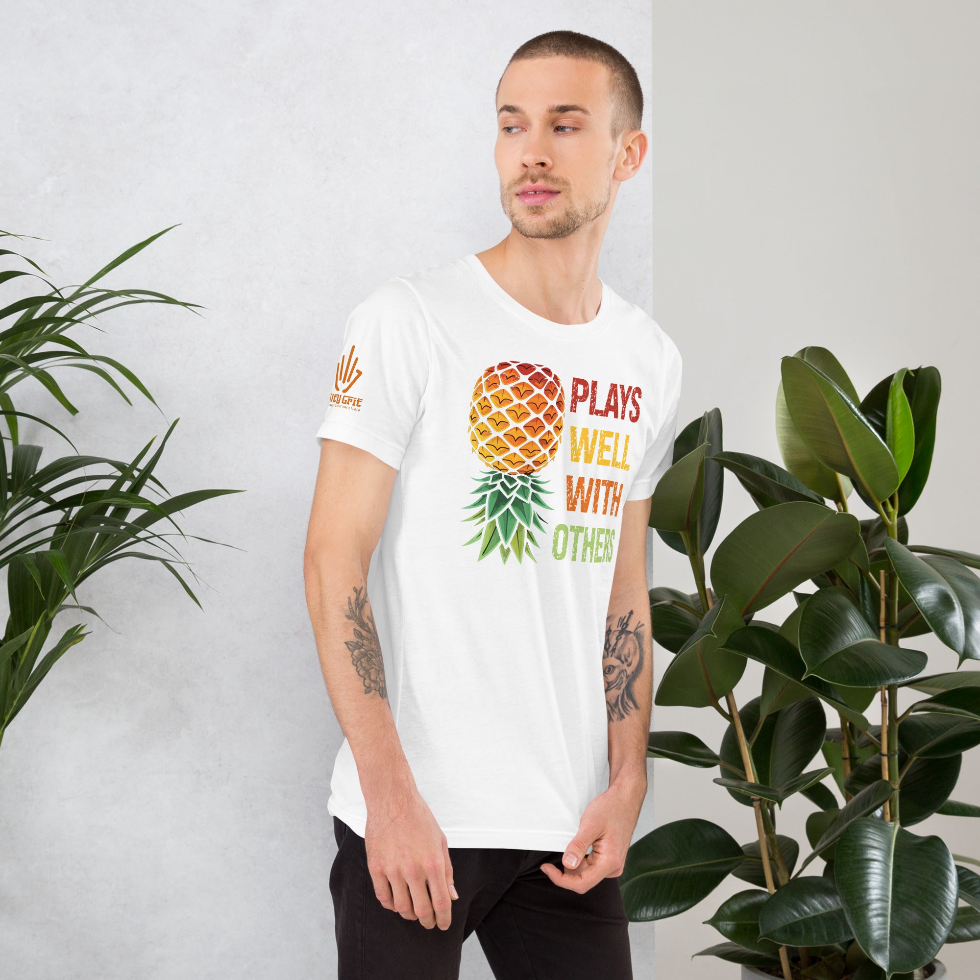 Funny lifestyle top with upside down pineapple design
