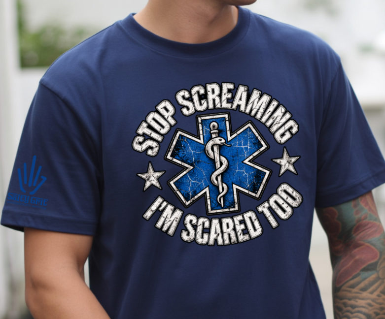 Funny first responder design featuring a paramedic symbol and sarcastic emergency-services saying.