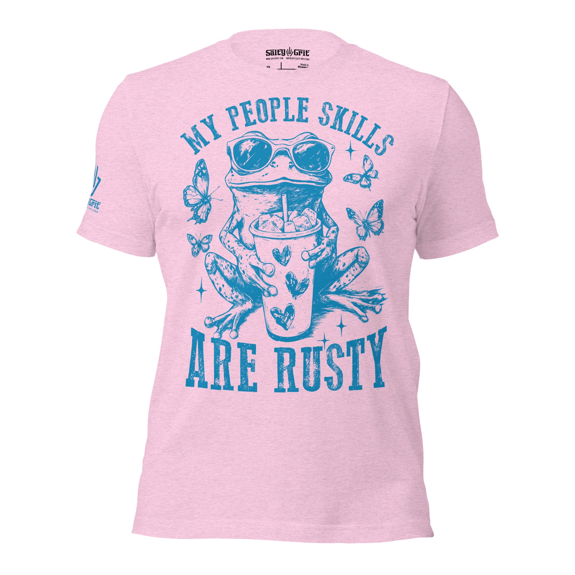 Funny introvert shirt with frog and iced coffee design