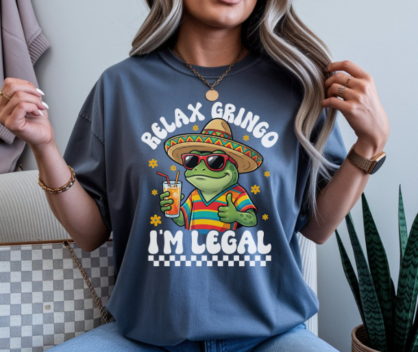 Funny lizard shirt featuring a poncho and sombrero design