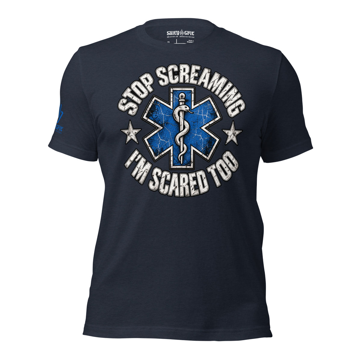 Funny paramedic shirt design combining emergency-services imagery with dark humor.
