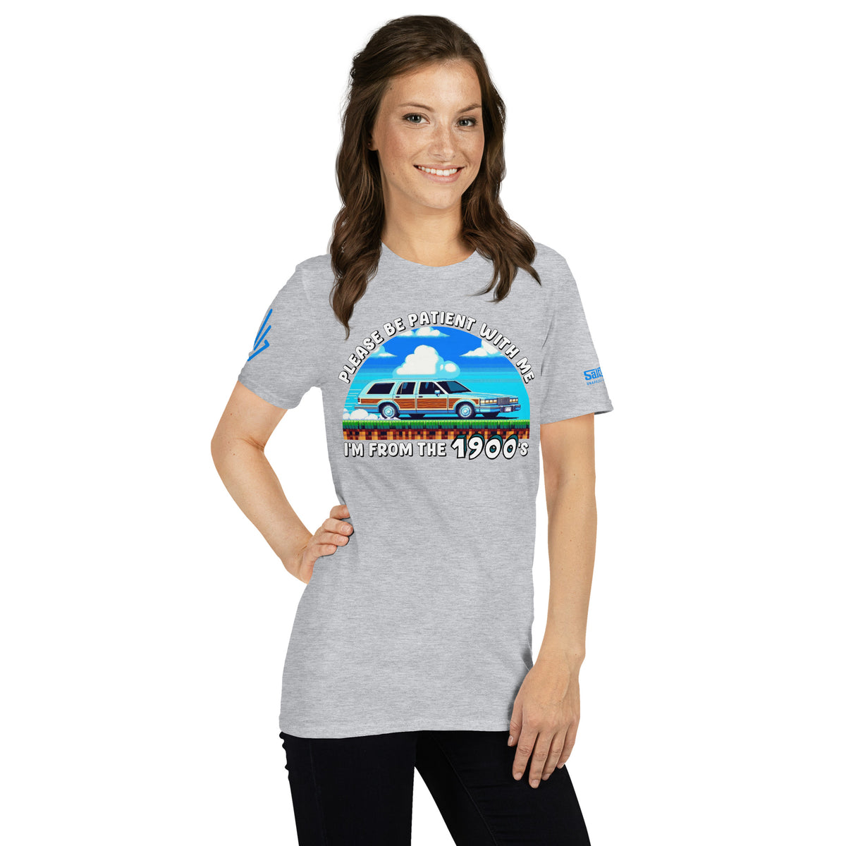 Sarcastic Gen X funny shirt featuring a vintage station wagon