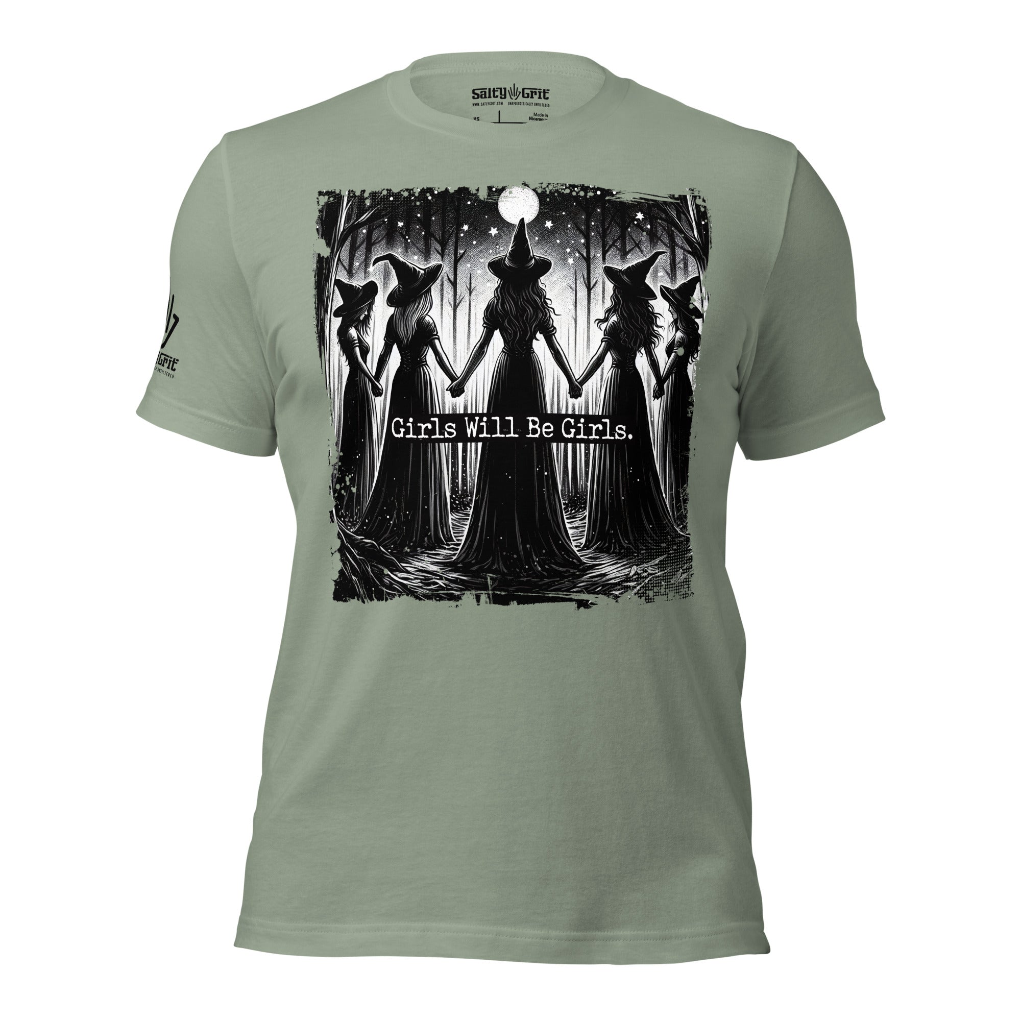 Offensive humor t-shirt with witches and strong woman message