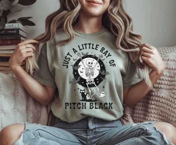 Funny goth shirt with Just A Little Ray Of Pitch Black saying