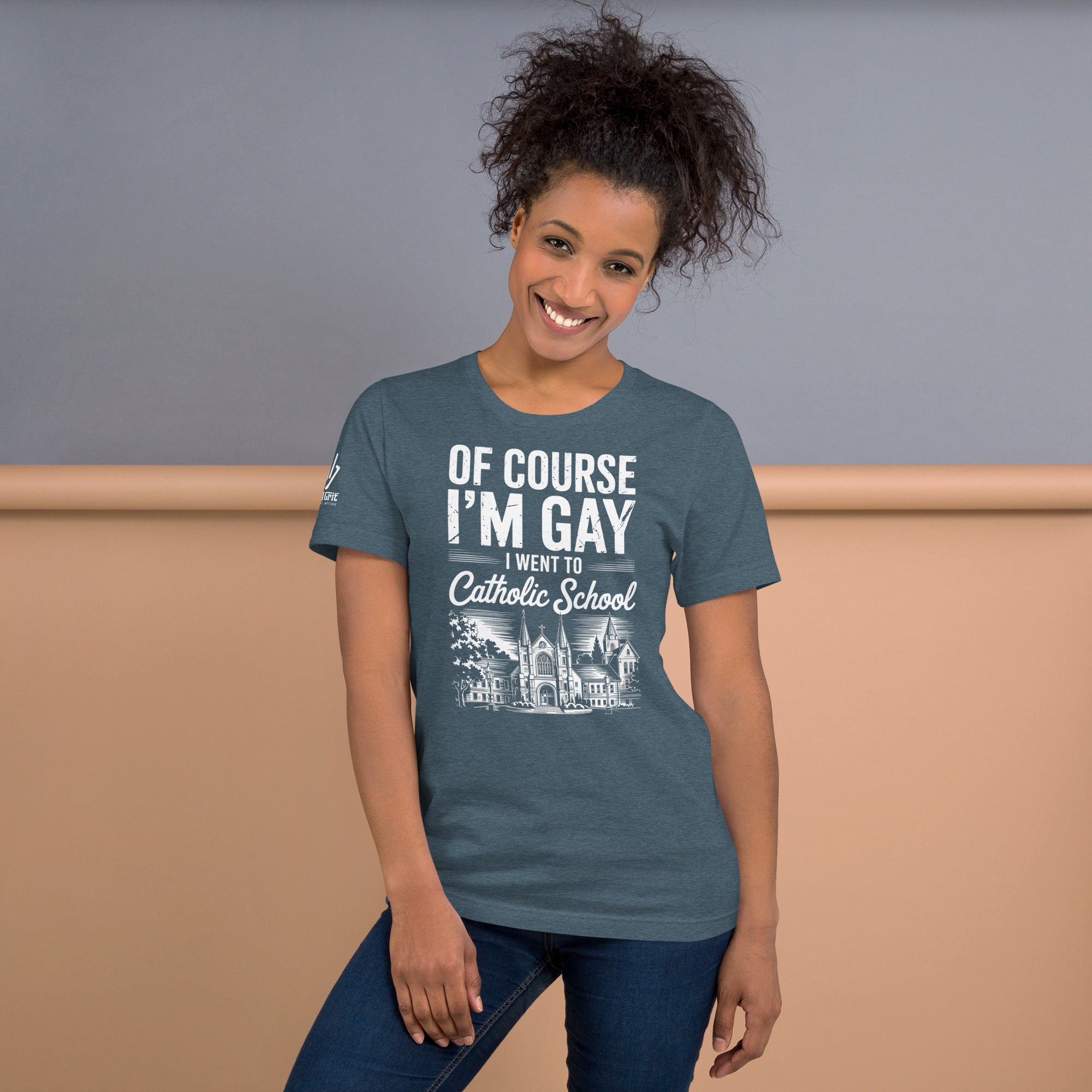Graphic tee offensive humor gay Catholic school shirt