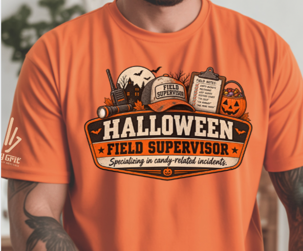 Funny Halloween Field Supervisor shirt with candy-related incidents checklist design