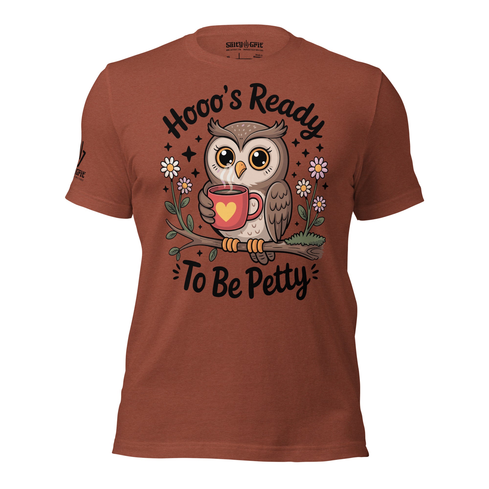 Funny sarcastic t-shirt with owl and Hoos Ready to Be Petty text