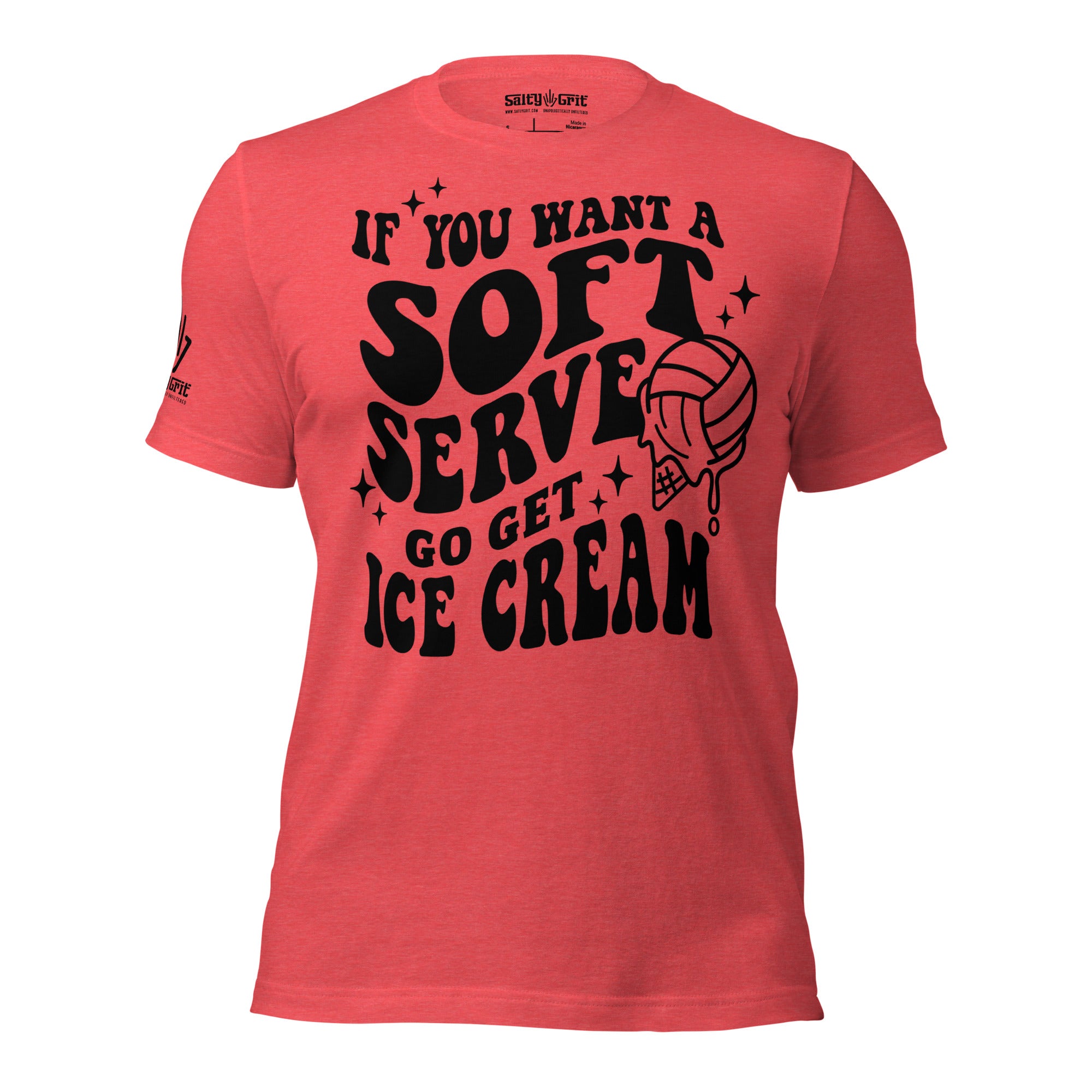 Volleyball graphic tee with ice cream cone and ball