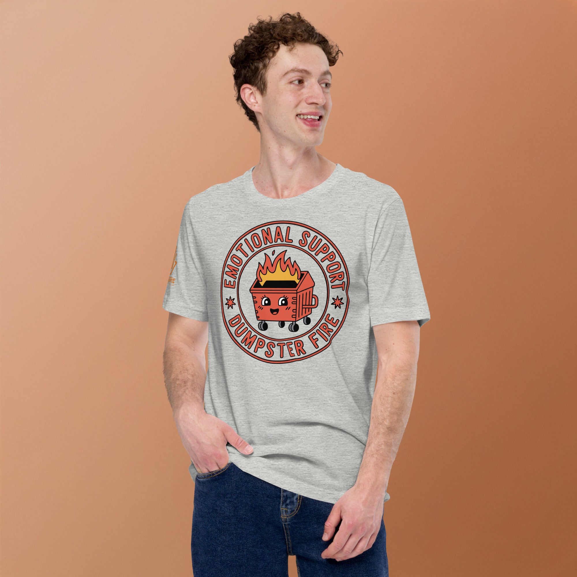 Inappropriate funny shirt Emotional Support Dumpster Fire design
