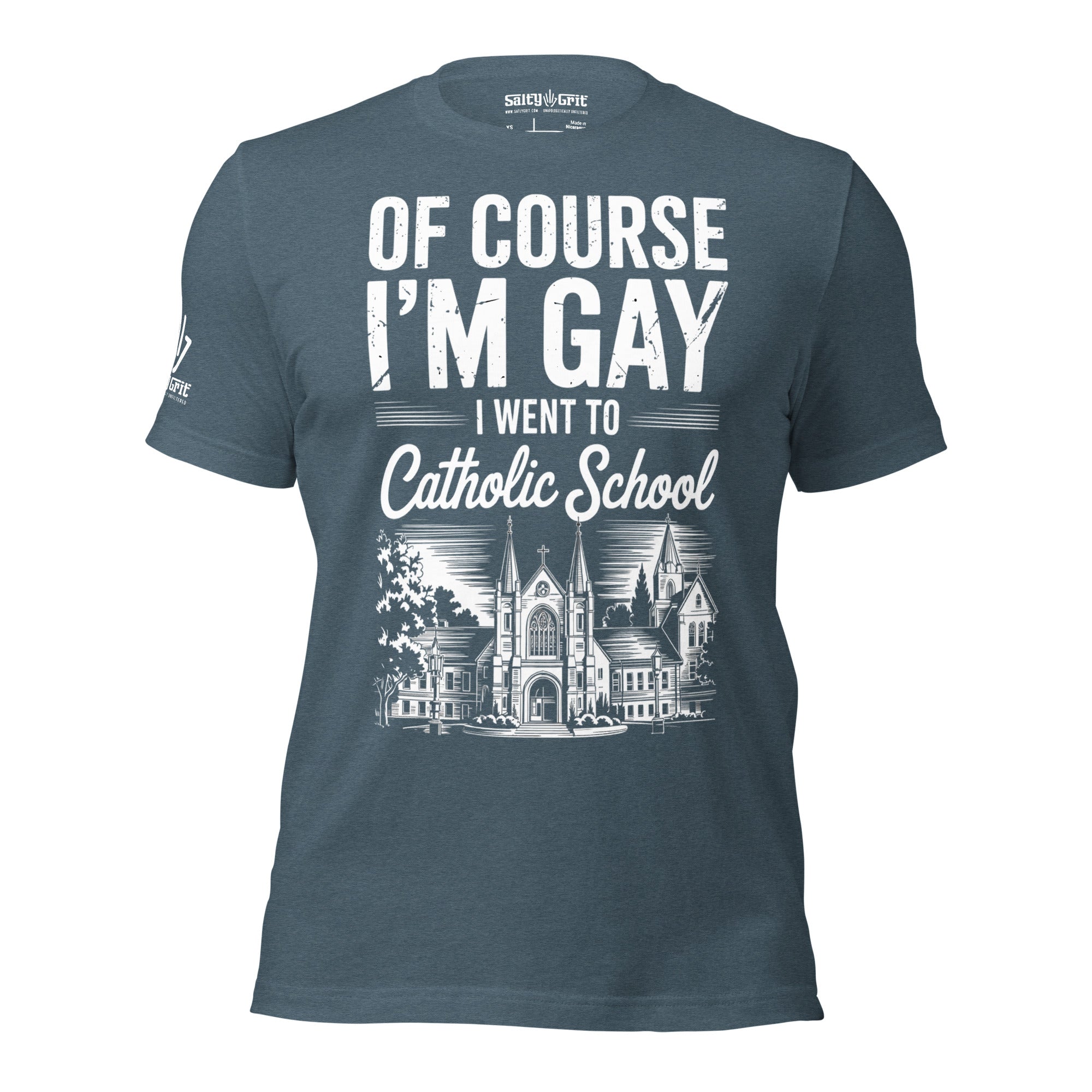 Inappropriate humor gay Catholic school graphic tee