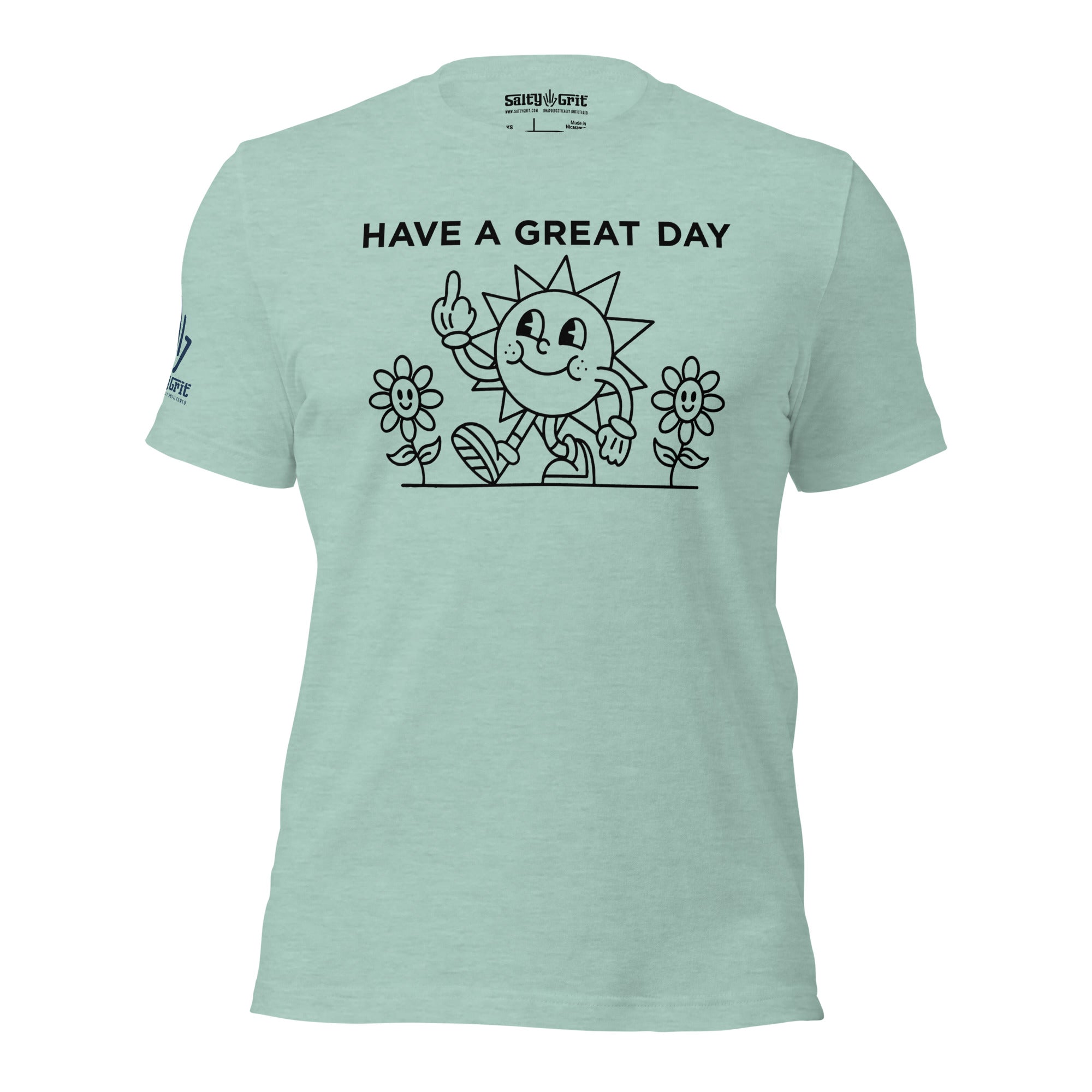 Funny middle finger gift shirt featuring a sarcastic sun design