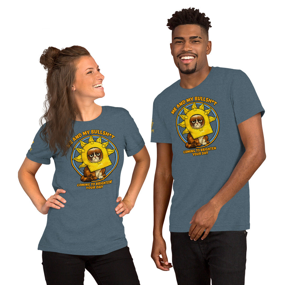 Offensive humor graphic tee featuring a grumpy cat with sarcastic wording