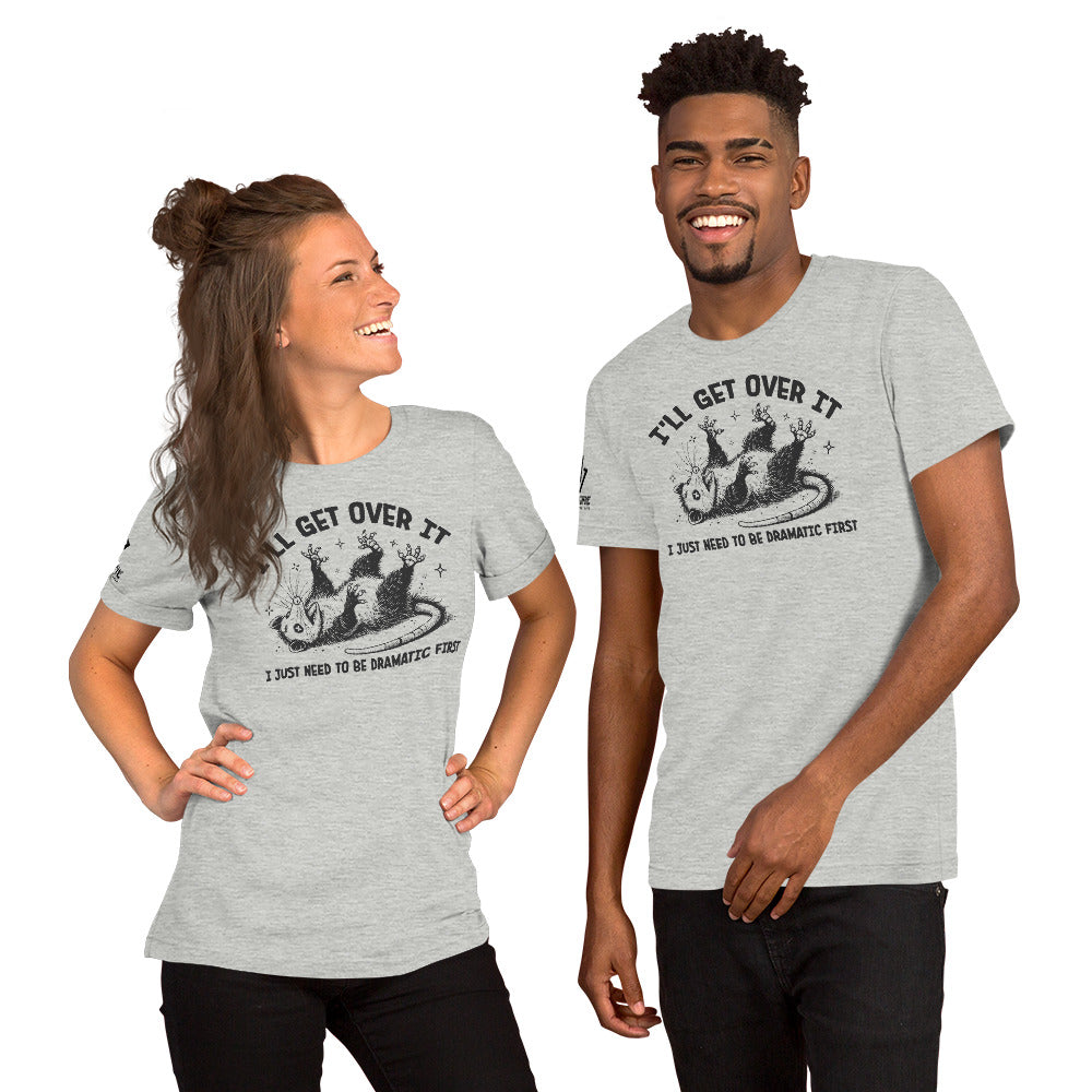 Offensive humor apparel with dramatic opossum joke
