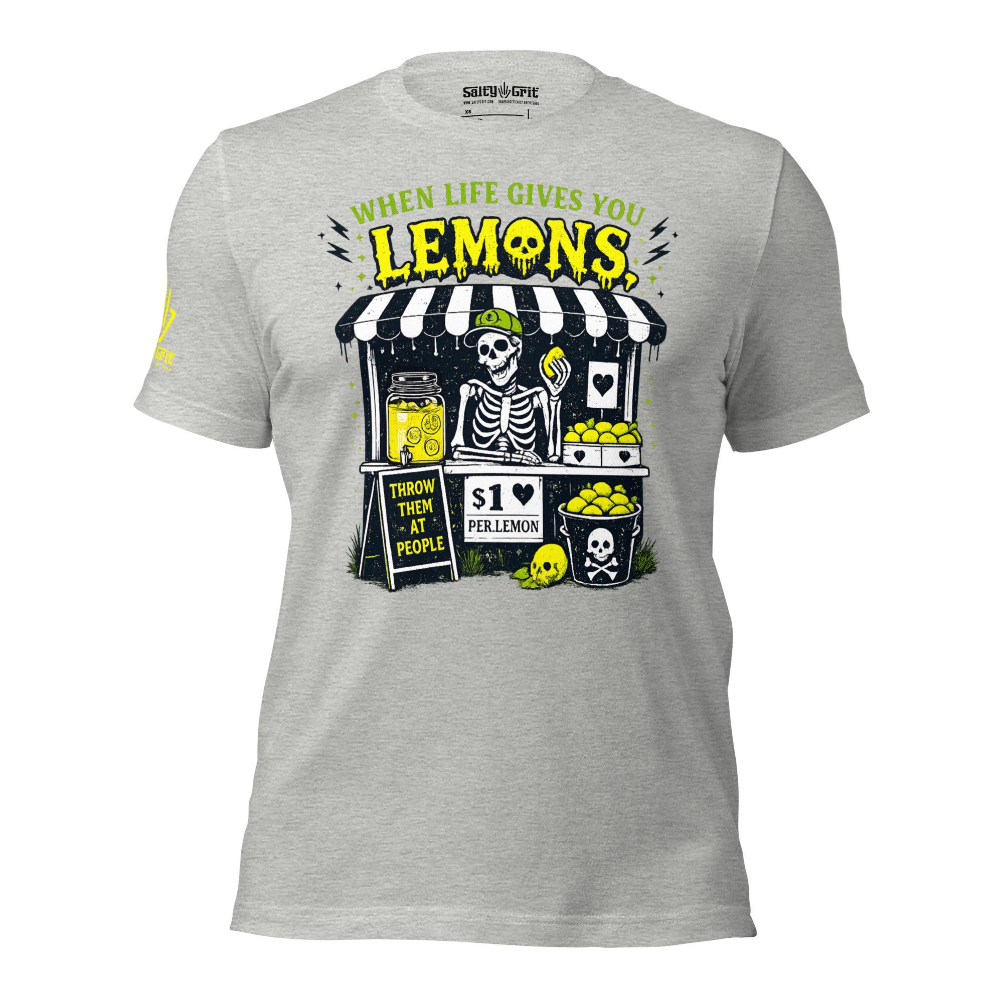 Offensive humor shirt with skeleton lemonade stand and funny saying