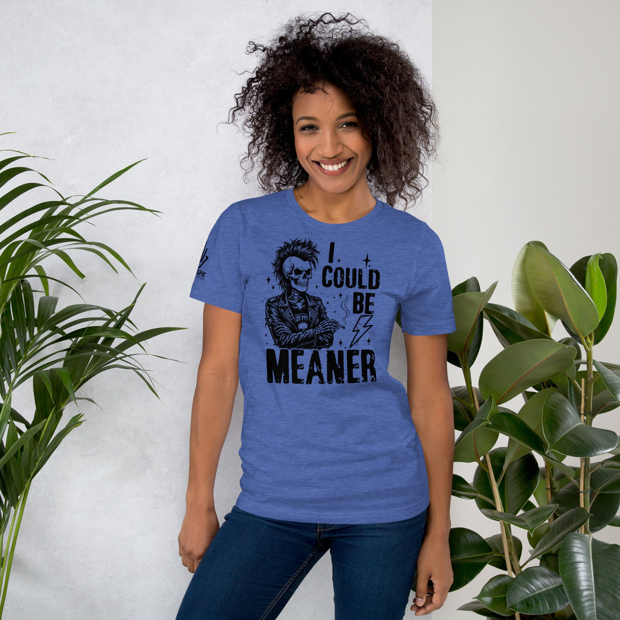 Offensive humor shirt featuring a punk skeleton with sarcastic attitude