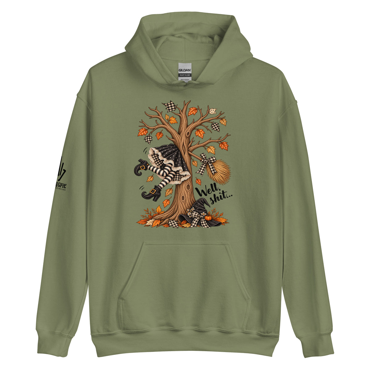 Offensive humor witch hoodie with sarcastic Well Shit design