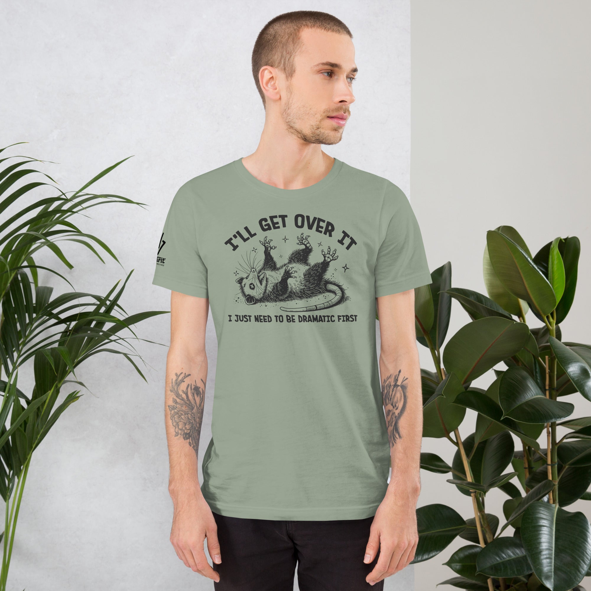 Opossum playing dead graphic tee with sarcastic quote