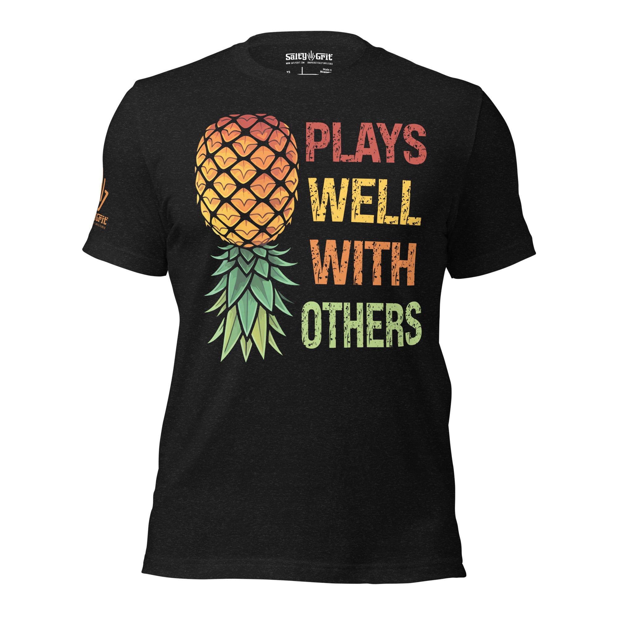 Plays Well with Others funny shirt with upside down pineapple