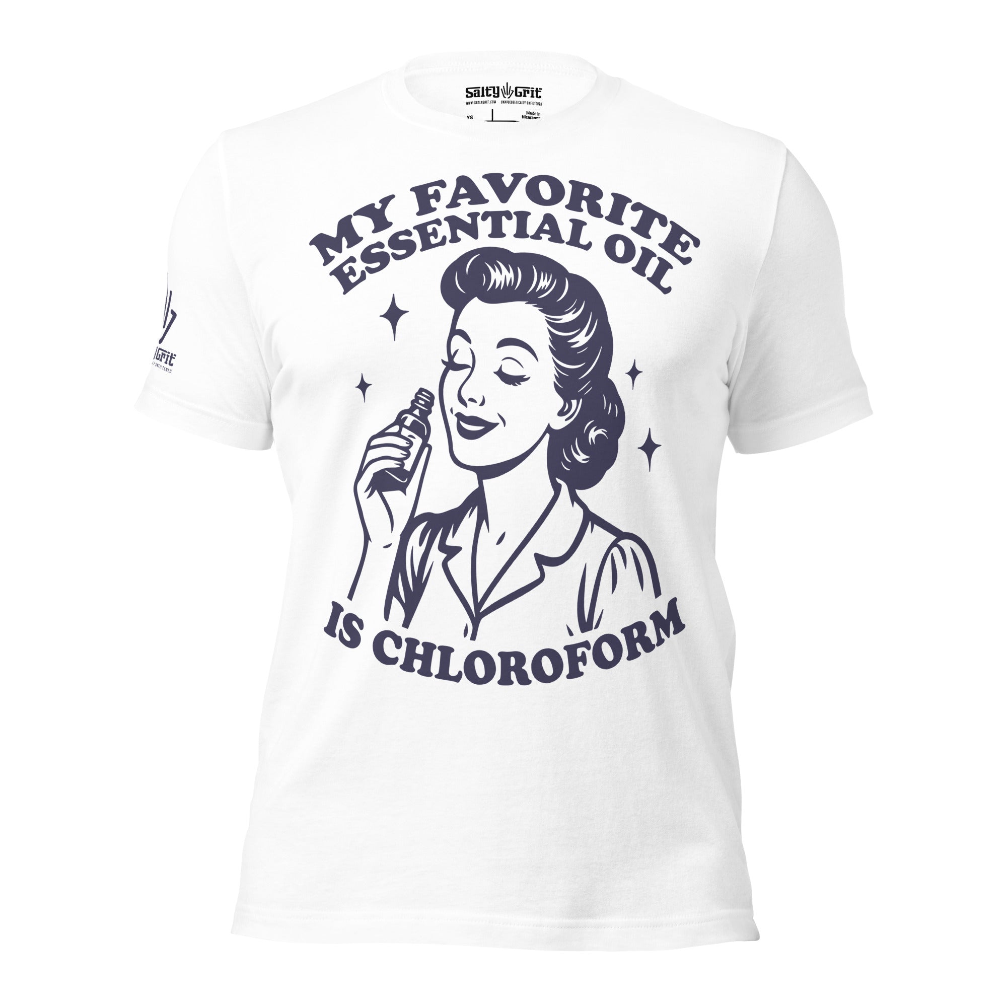 60s retro housewife chloroform sarcastic shirt design