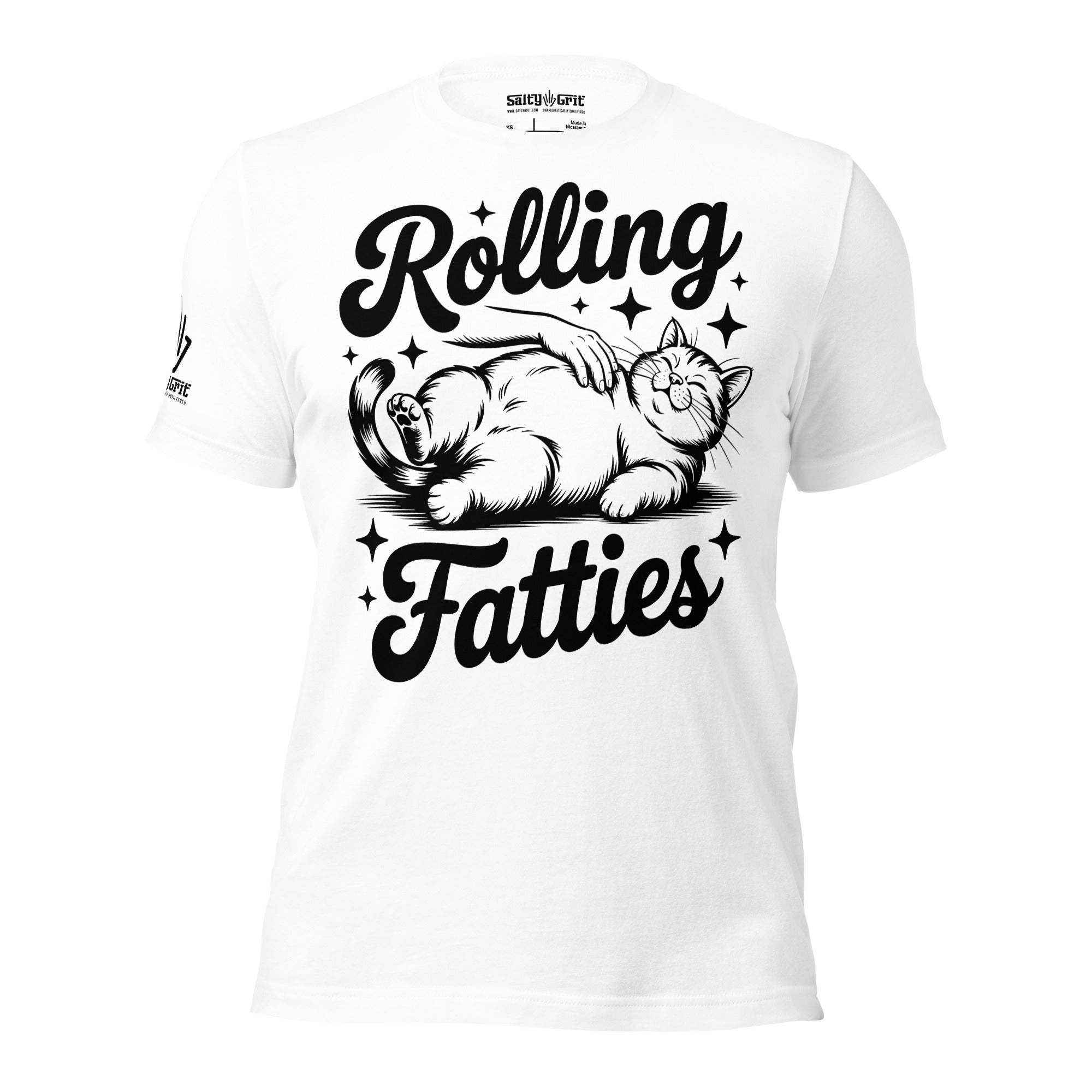 Rolling Fatties offensive humor shirt – hilarious tee for stoners and cat people