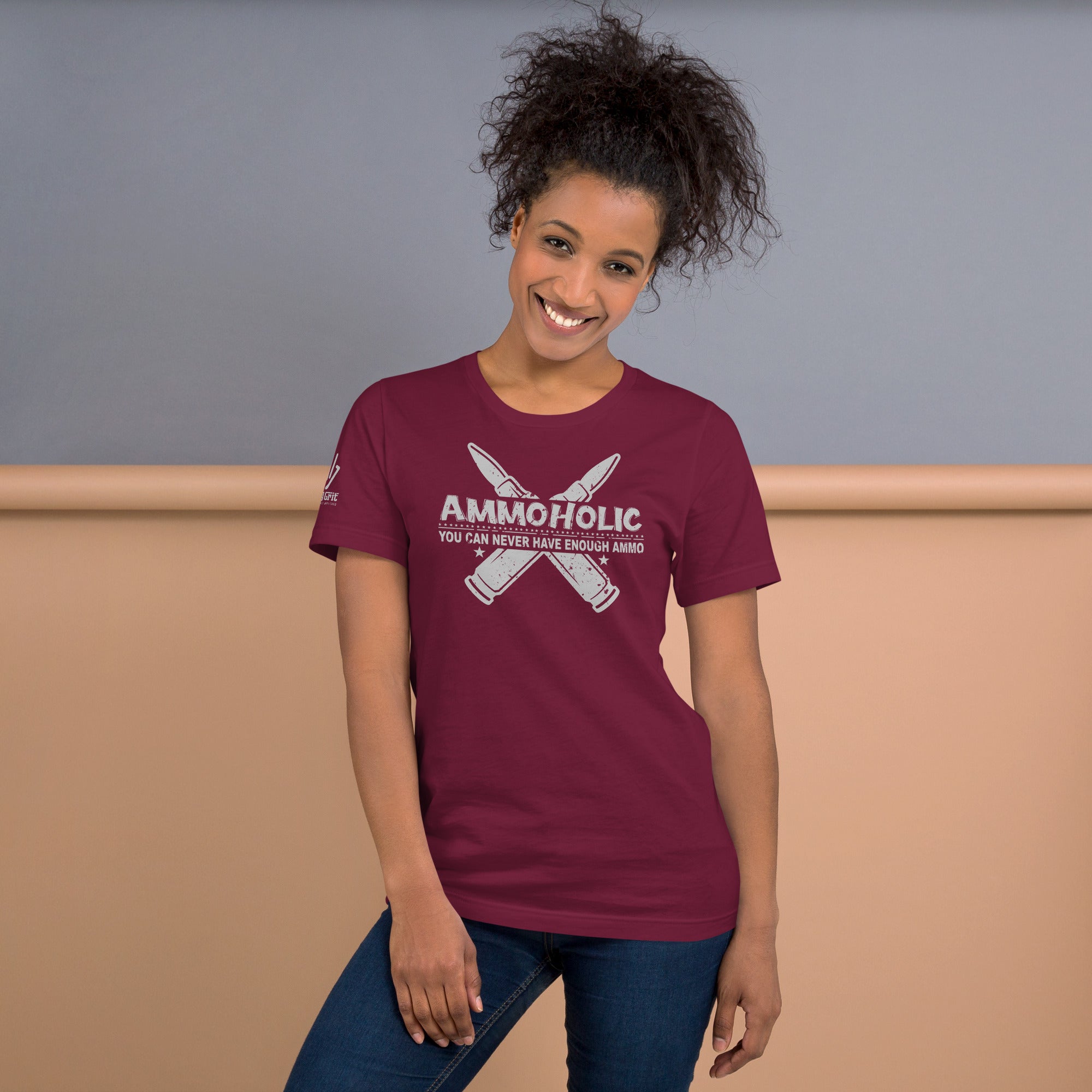Sarcastic Ammoholic gun shirt with offensive humor style