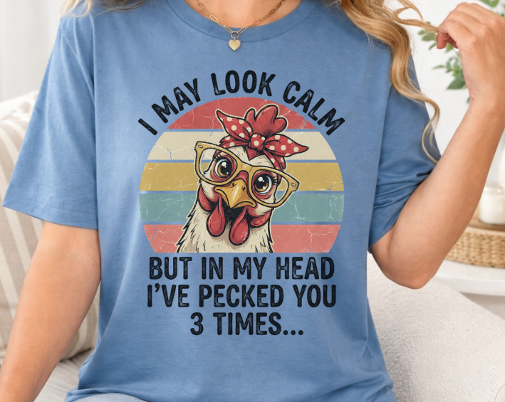 Sarcastic chicken graphic tee with humorous attitude quote