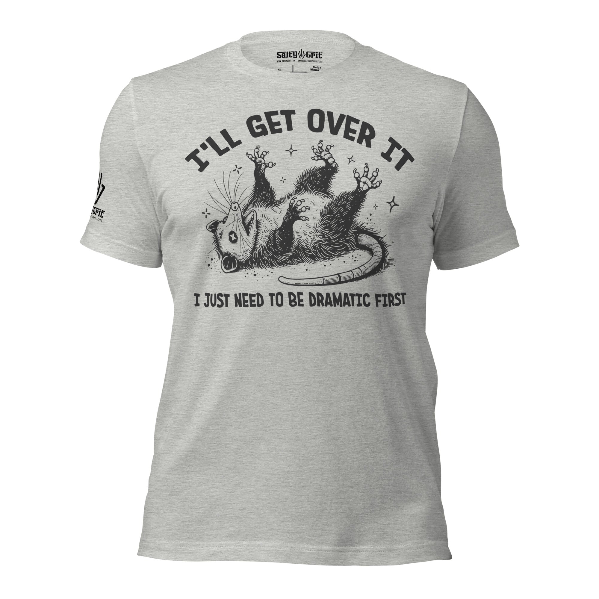 Sarcastic t-shirt for dramatic people with opossum design