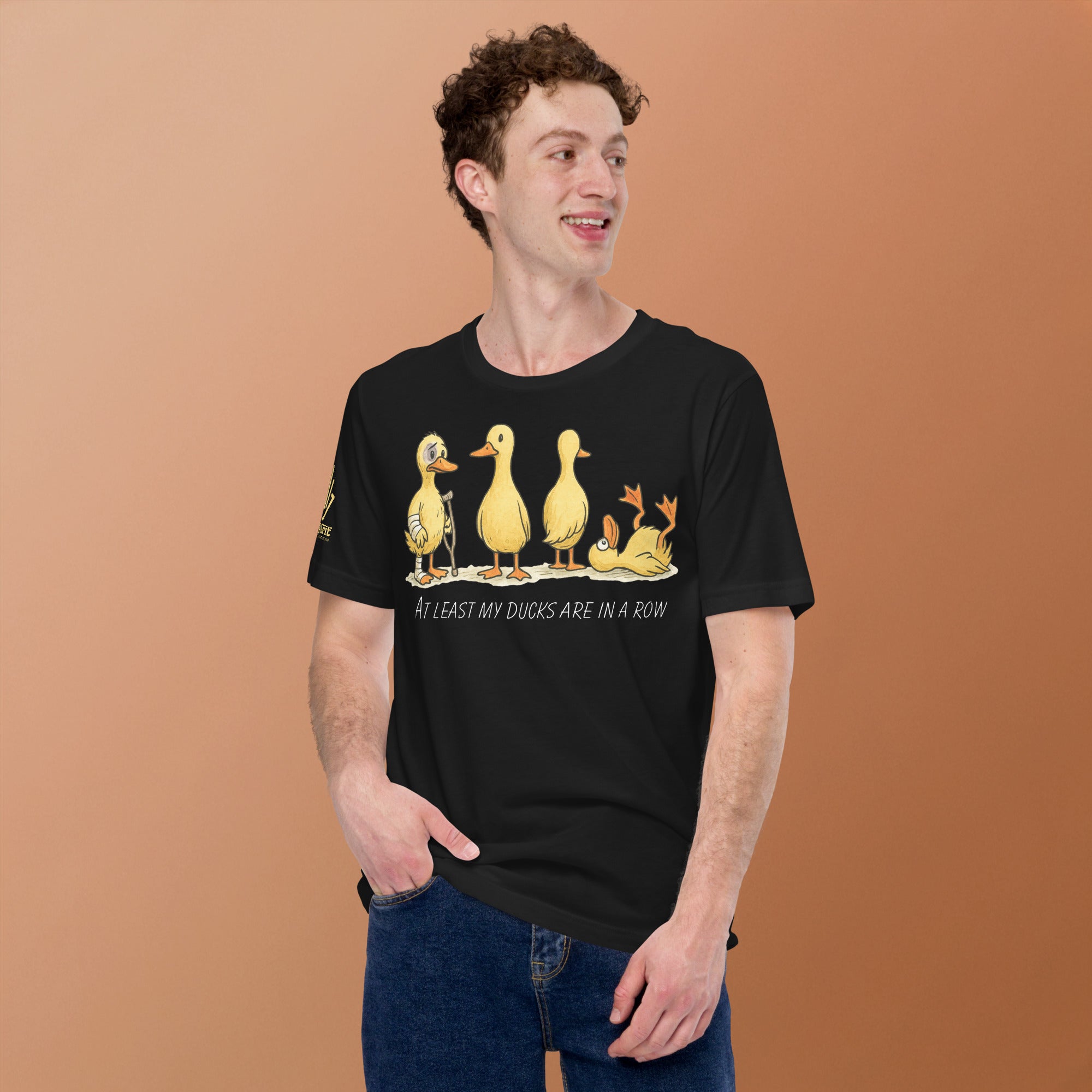 Graphic tee with sarcastic saying and injured ducks