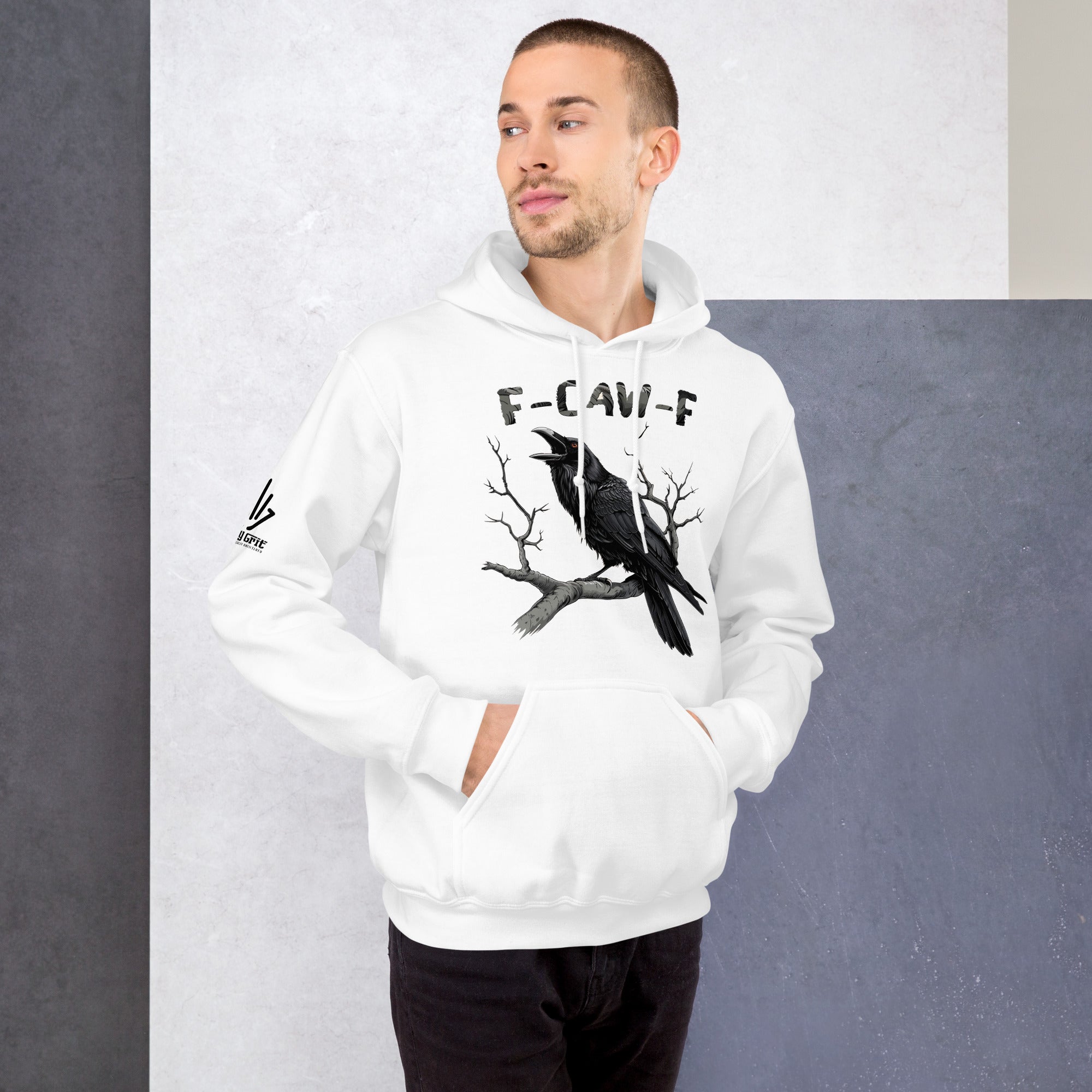 Sarcastic sweatshirt with crow saying F-Caw-F