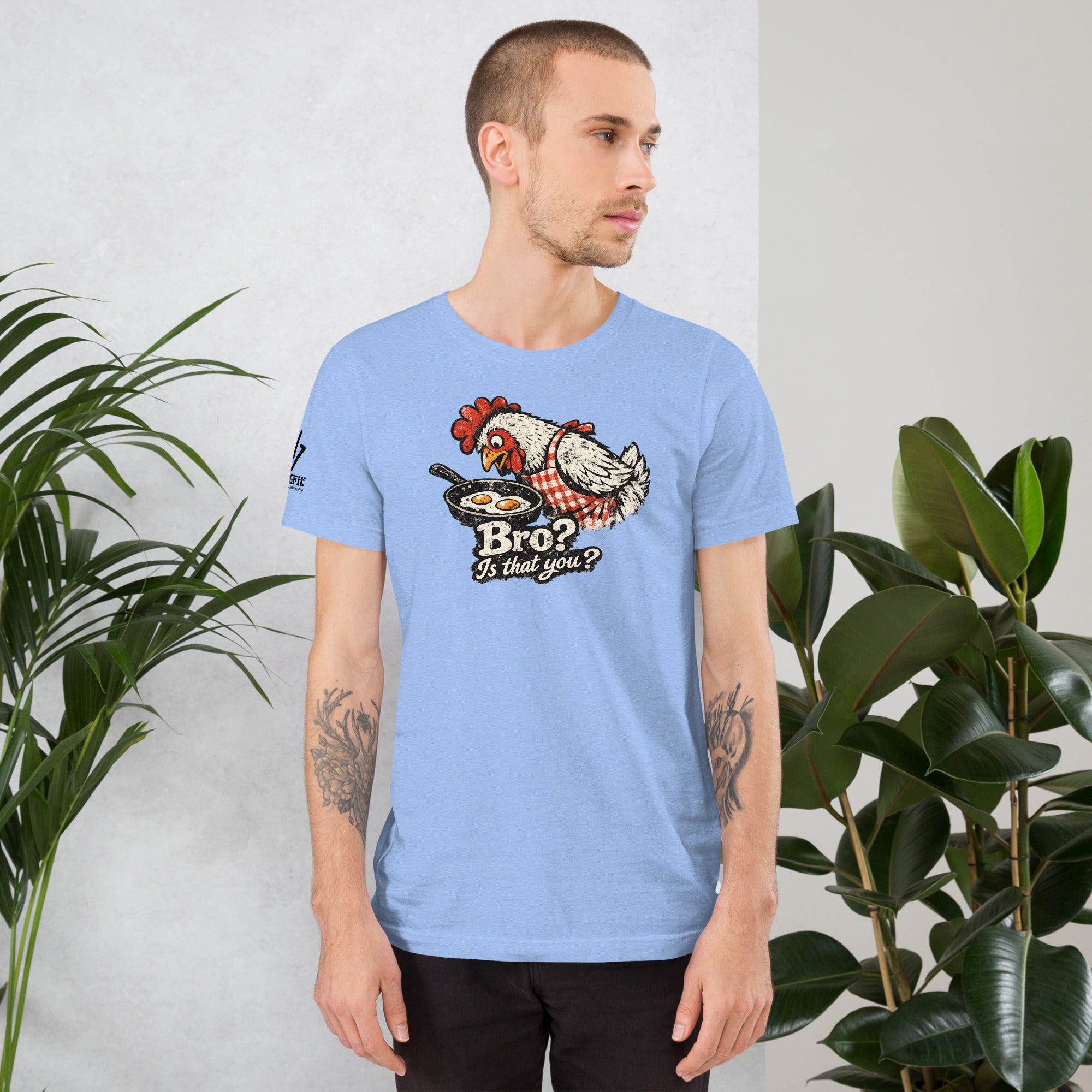 Sarcastic farm life graphic tee featuring chicken and egg joke