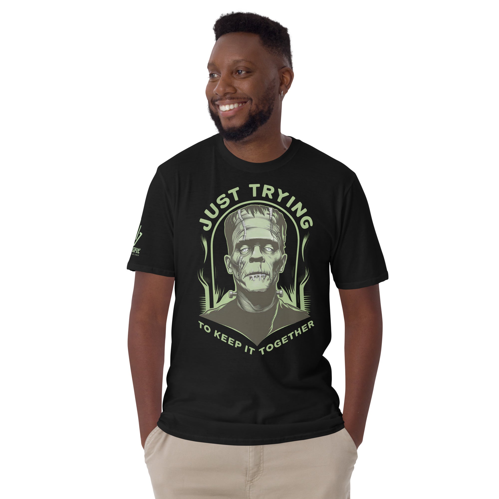 Sarcastic Halloween t-shirt featuring Frankenstein monster graphic