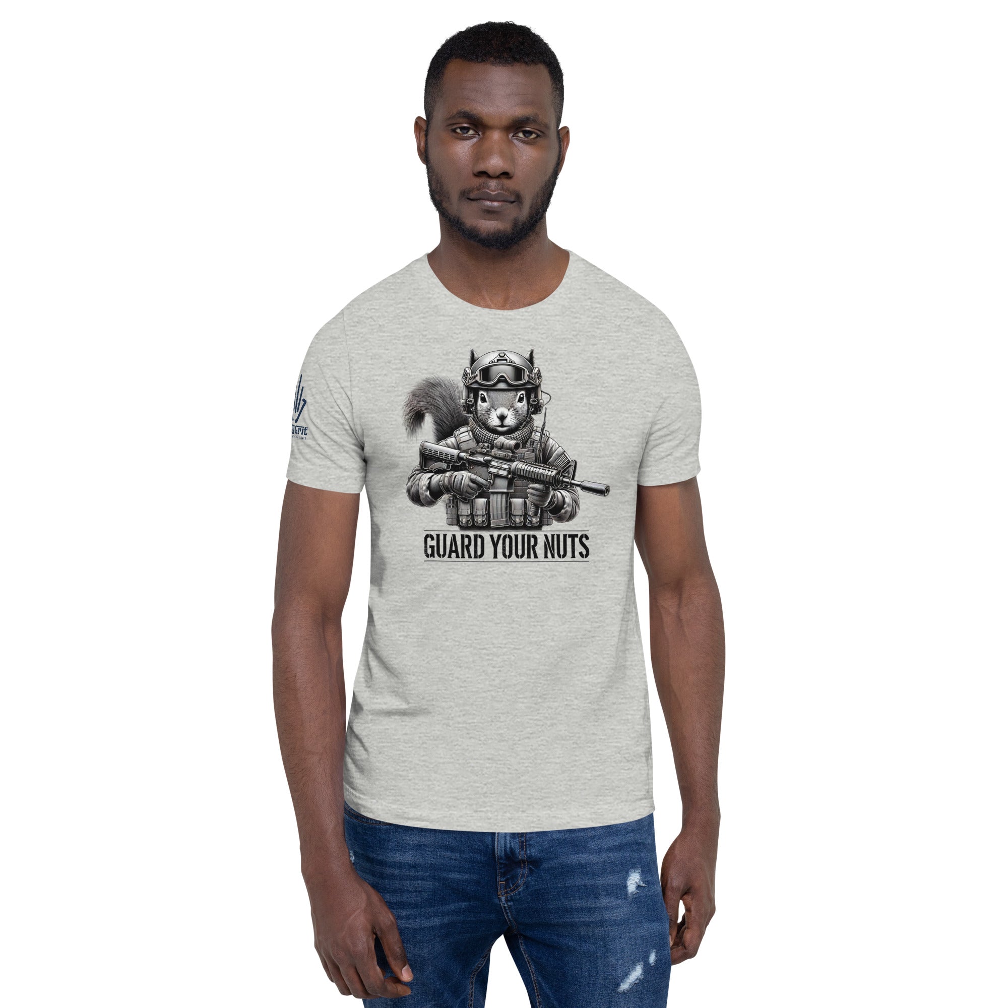 Sarcastic gift shirt for men Guard Your Nuts with funny squirrel design