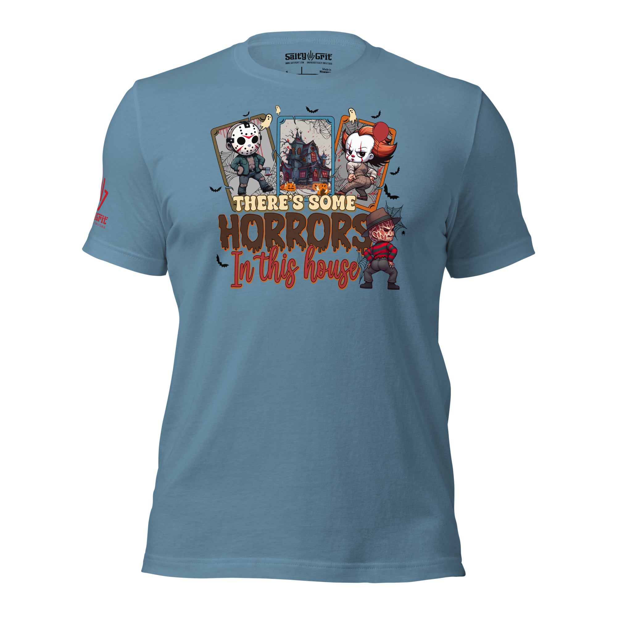 Funny offensive humor Halloween shirt with horror characters twerking illustration