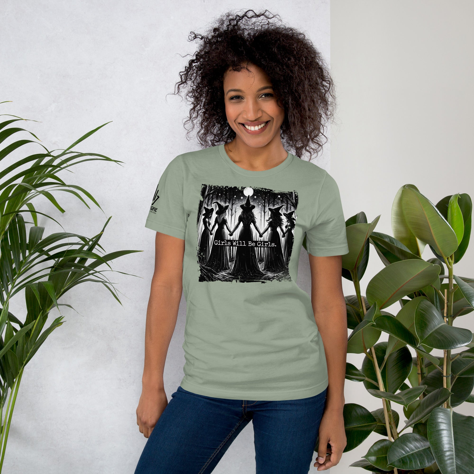 Sarcastic graphic tee for women with Halloween witch theme