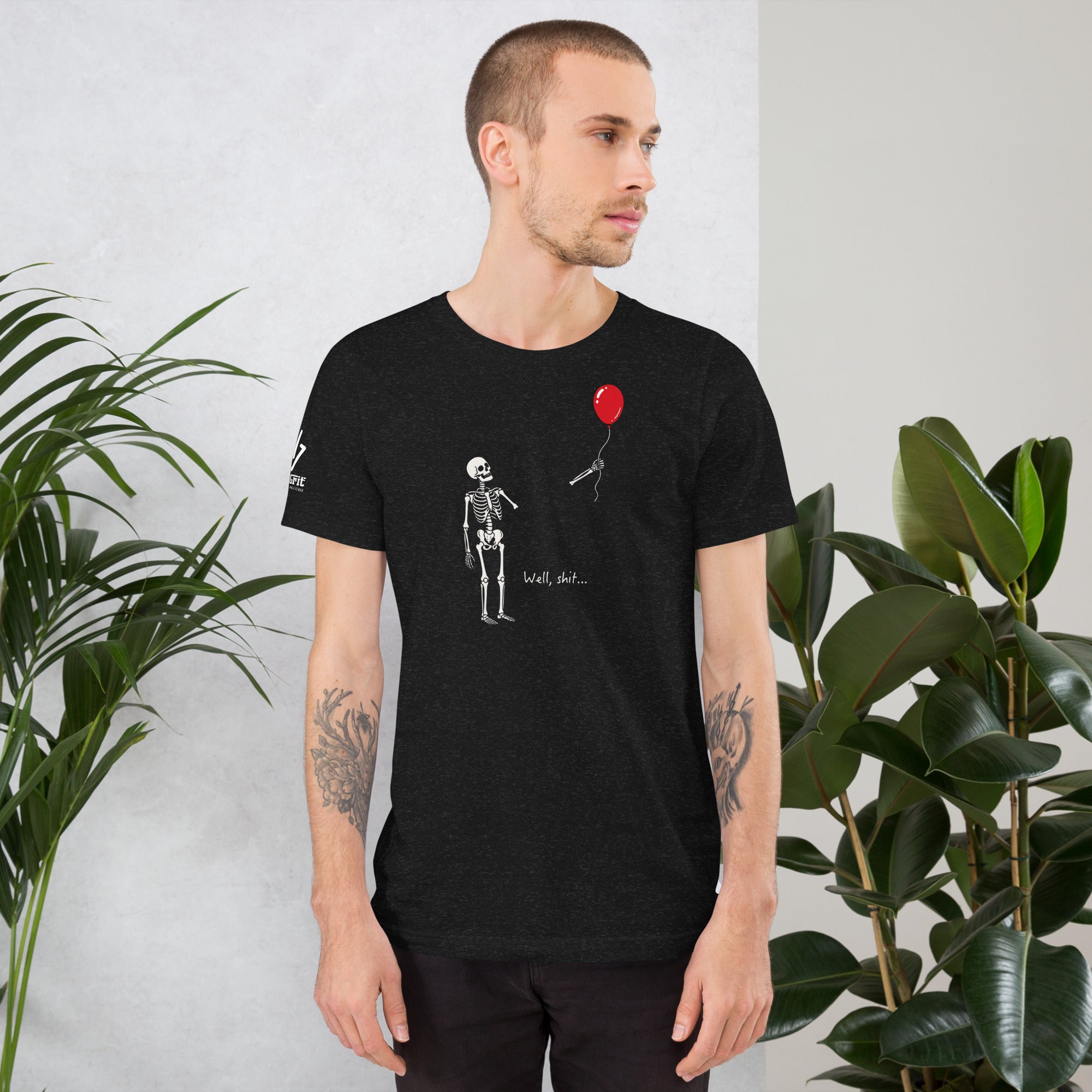 Sarcastic shirt about life falling apart with skeleton artwork