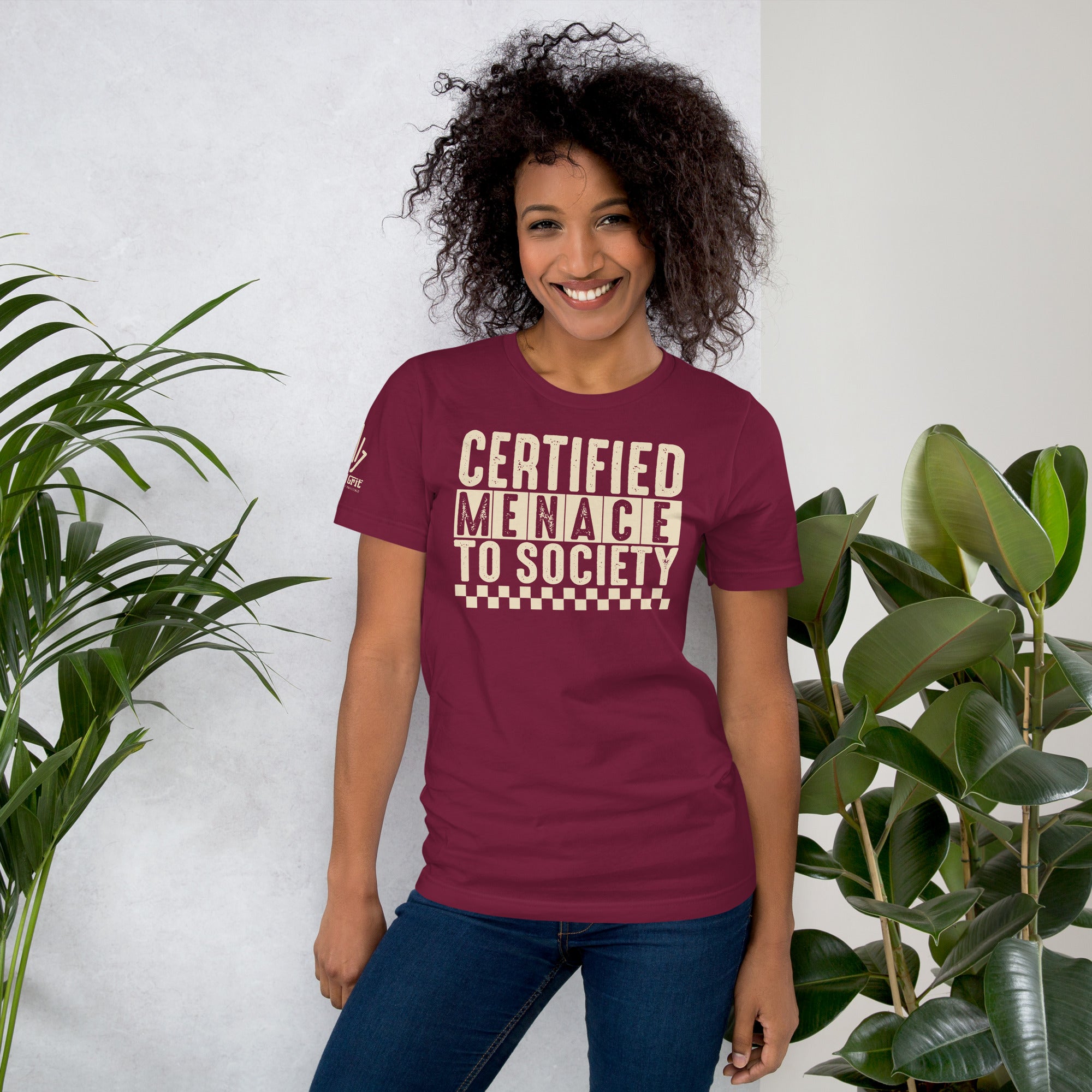 Sarcastic t-shirt Certified Menace to Society retro style
