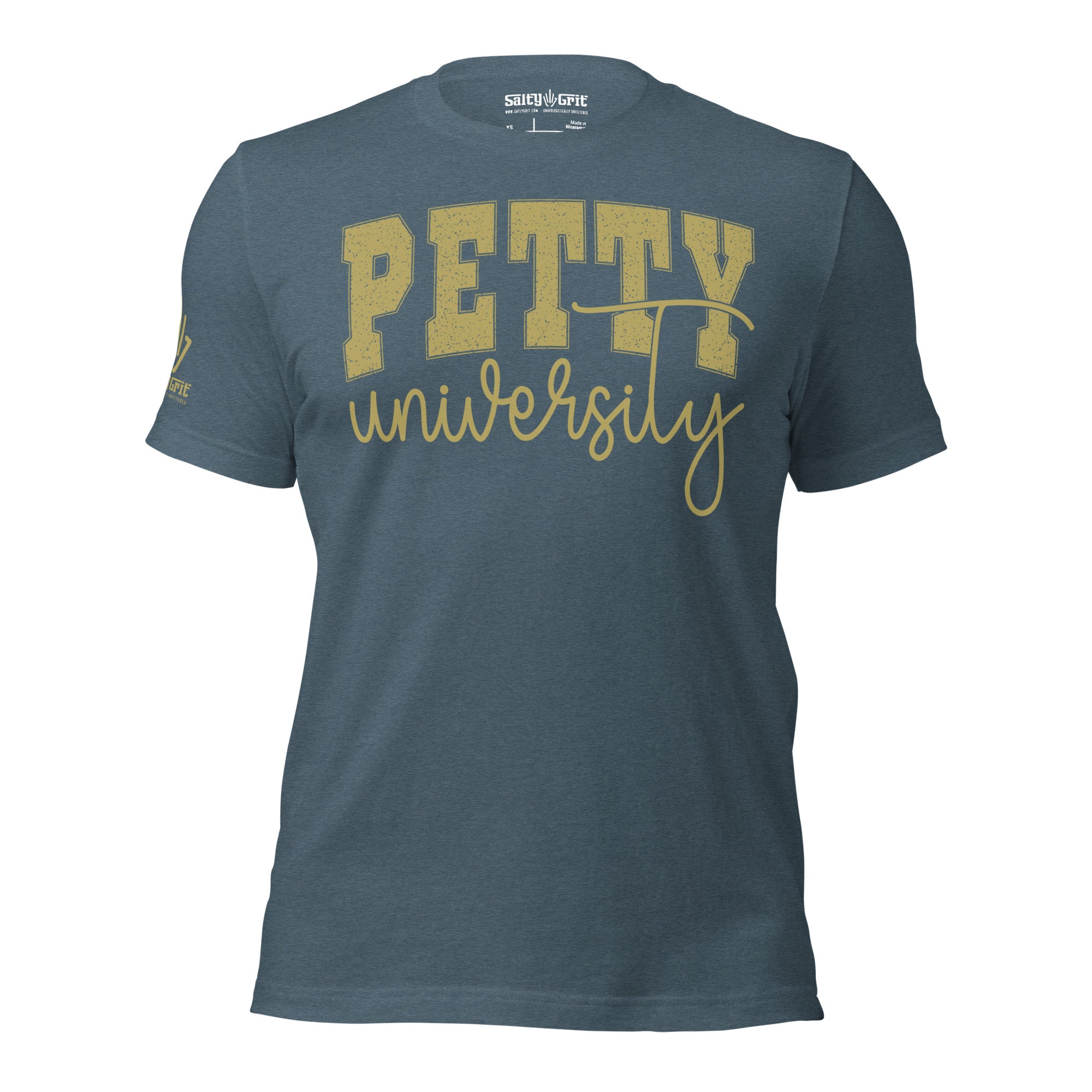 Sarcastic t-shirt featuring Petty University design