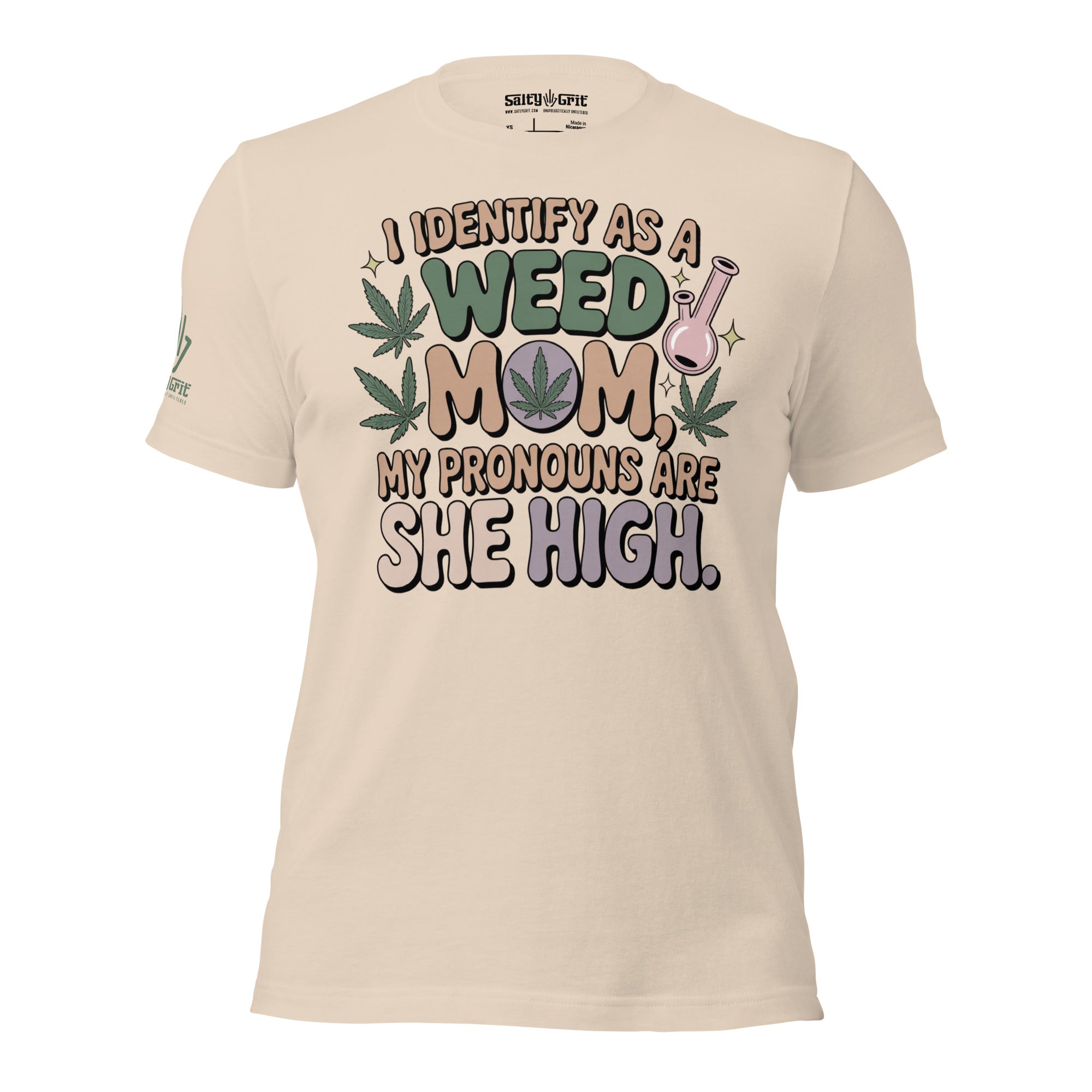 Sarcastic t-shirt for moms who smoke weed with funny slogan