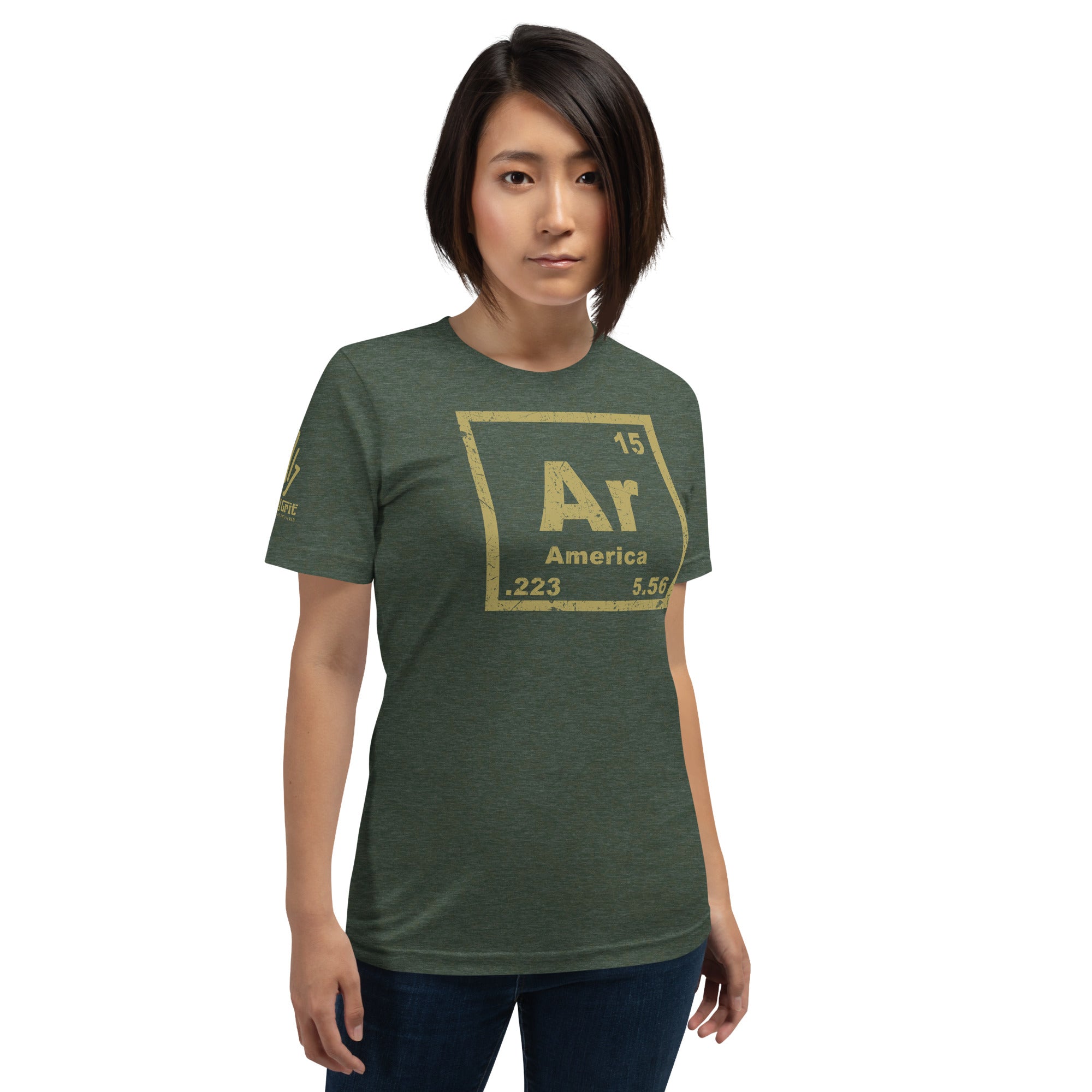 Offensive humor graphic tee with AR-15 America element