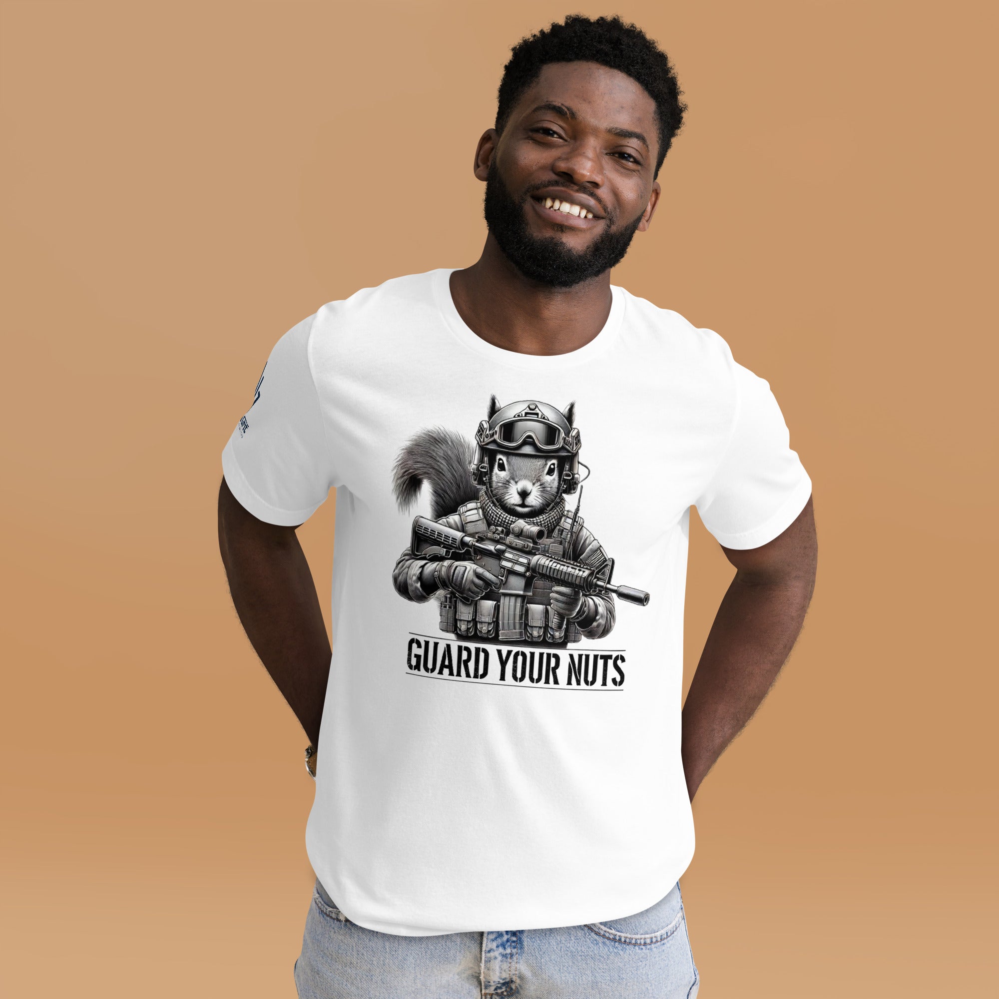 Tactical squirrel funny shirt with AR gun and Guard Your Nuts text
